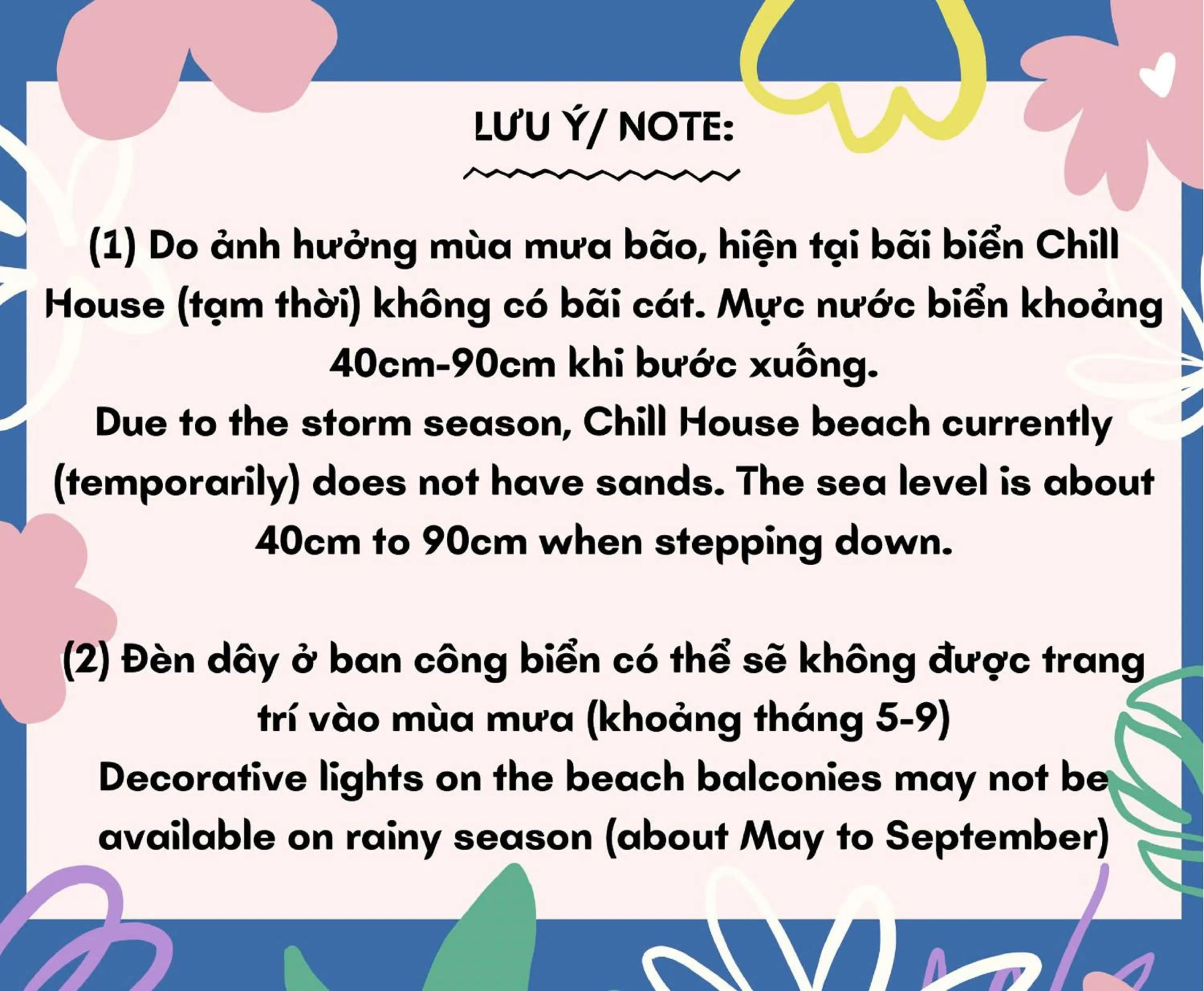 Text overlay in CHILL HOUSE by the beach