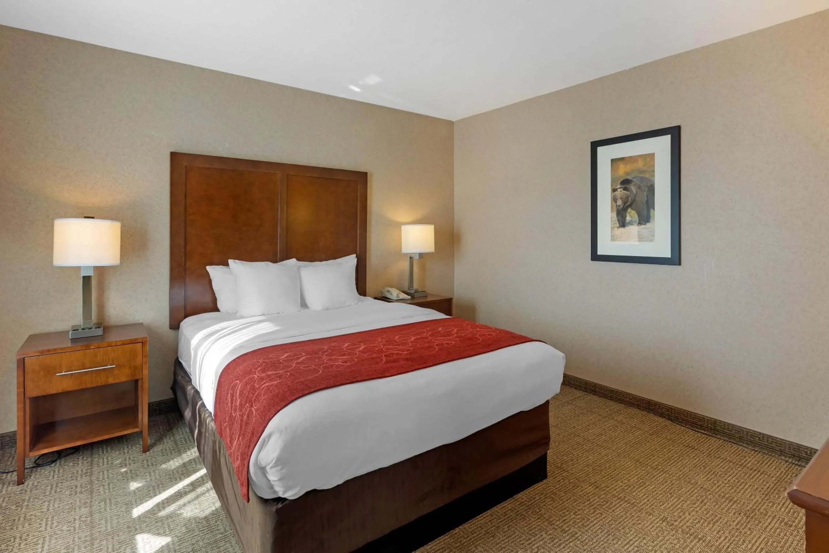 Bedroom, Bed in Comfort Suites Anchorage International Airport