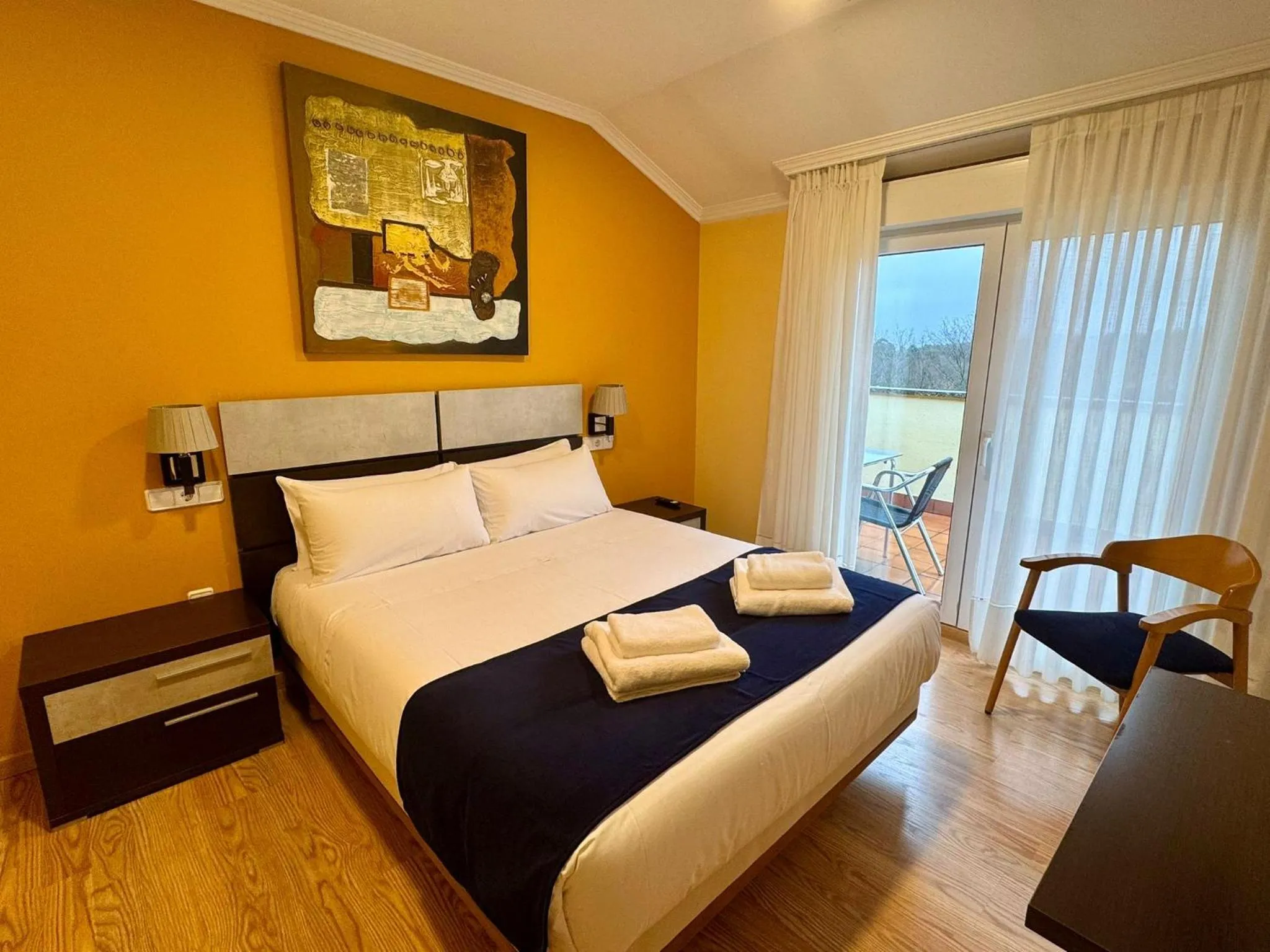 Bed in Hotel Reigosa