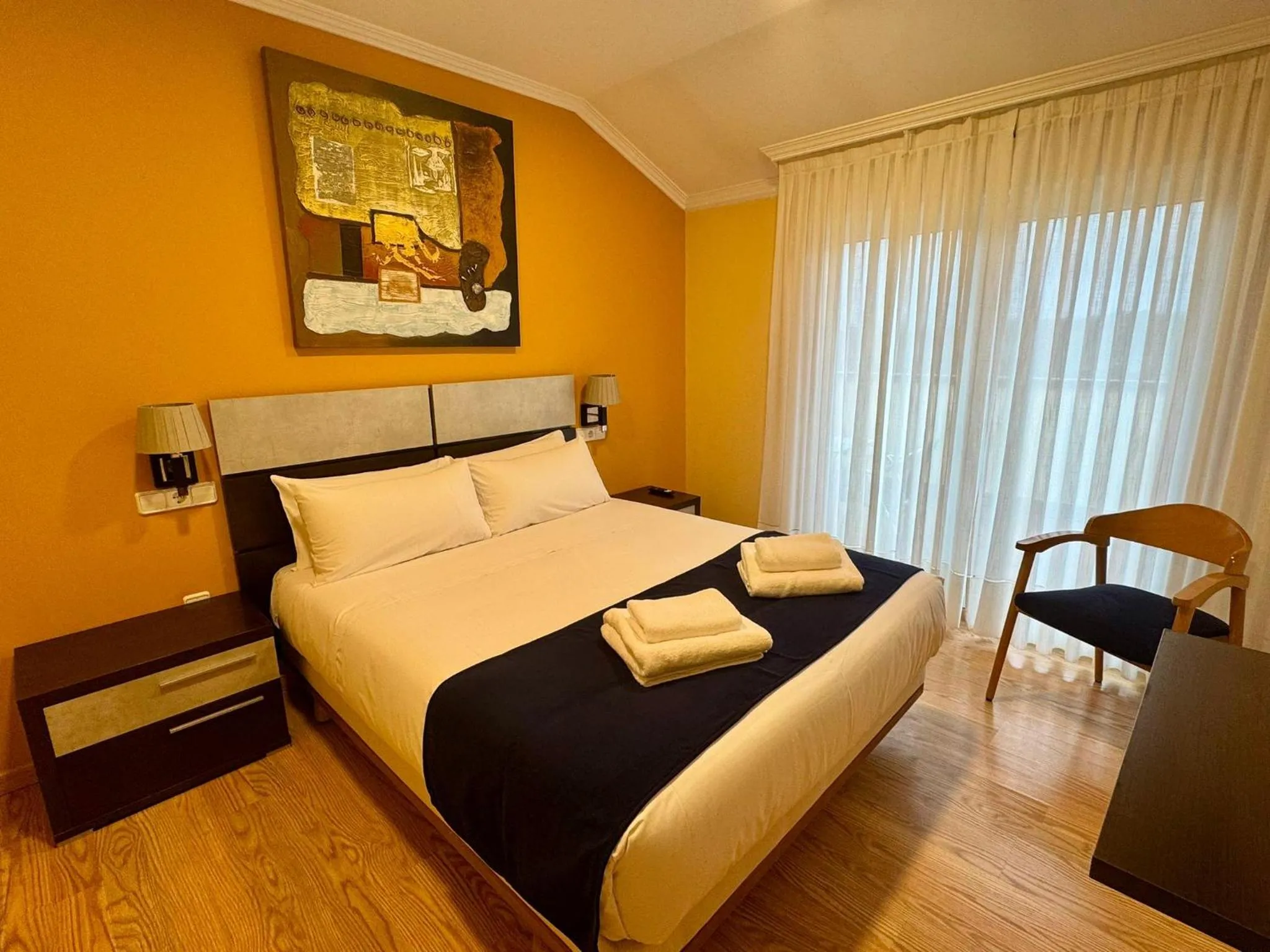 Bed in Hotel Reigosa