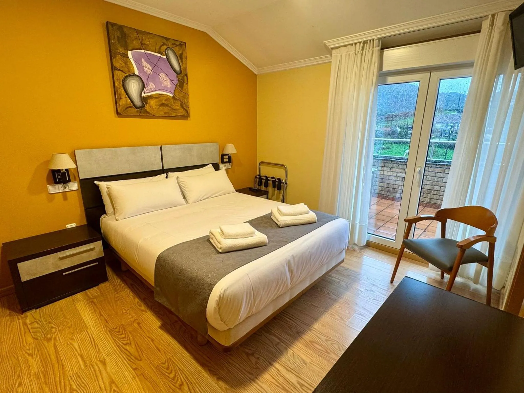 Bed in Hotel Reigosa