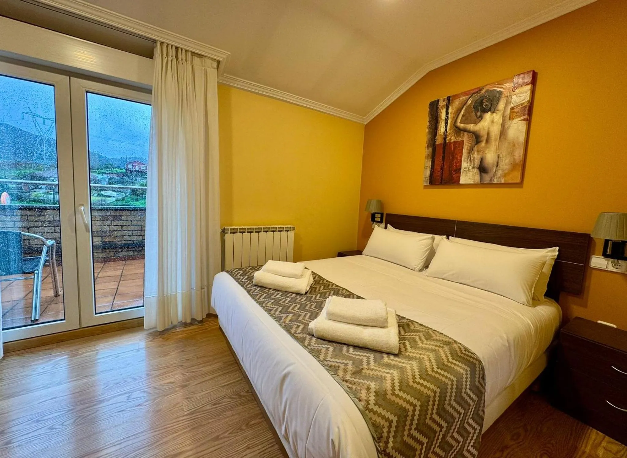 Bed in Hotel Reigosa