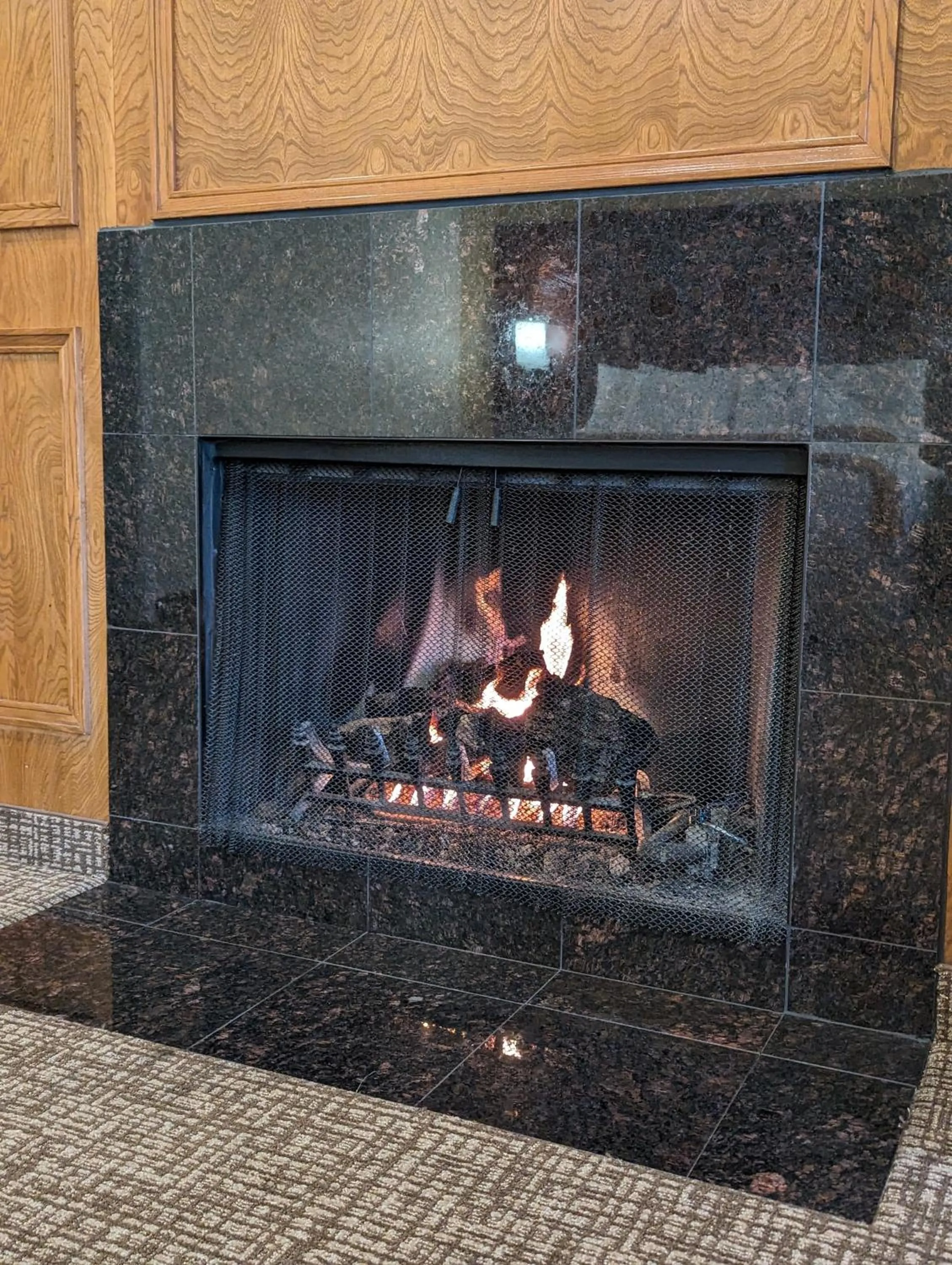 fireplace in Comfort Inn Monterey Peninsula Airport