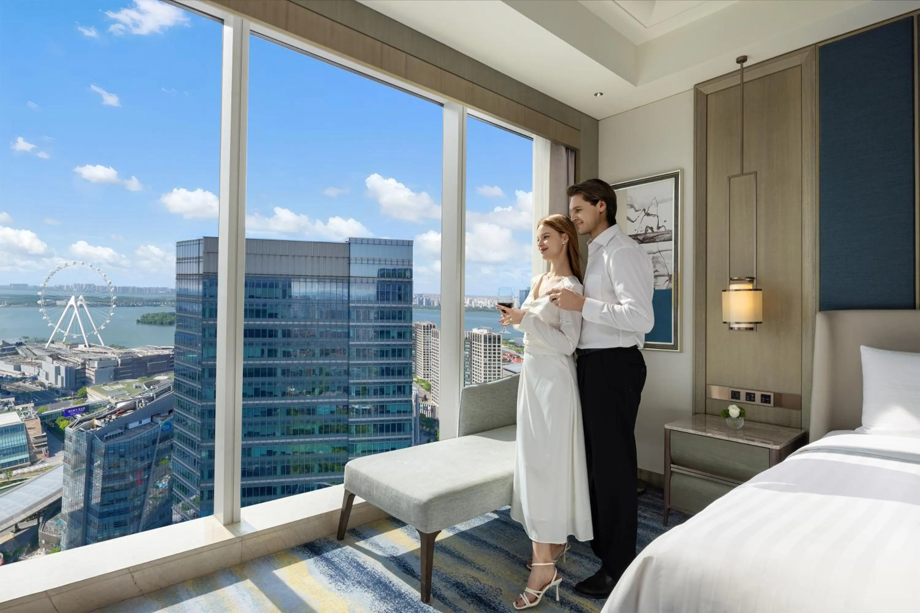 Bed in Shangri-La Yuanqu, Suzhou