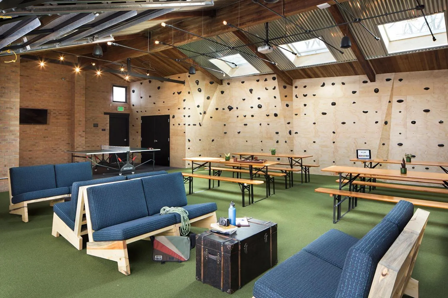 Seating area in Basecamp Boulder