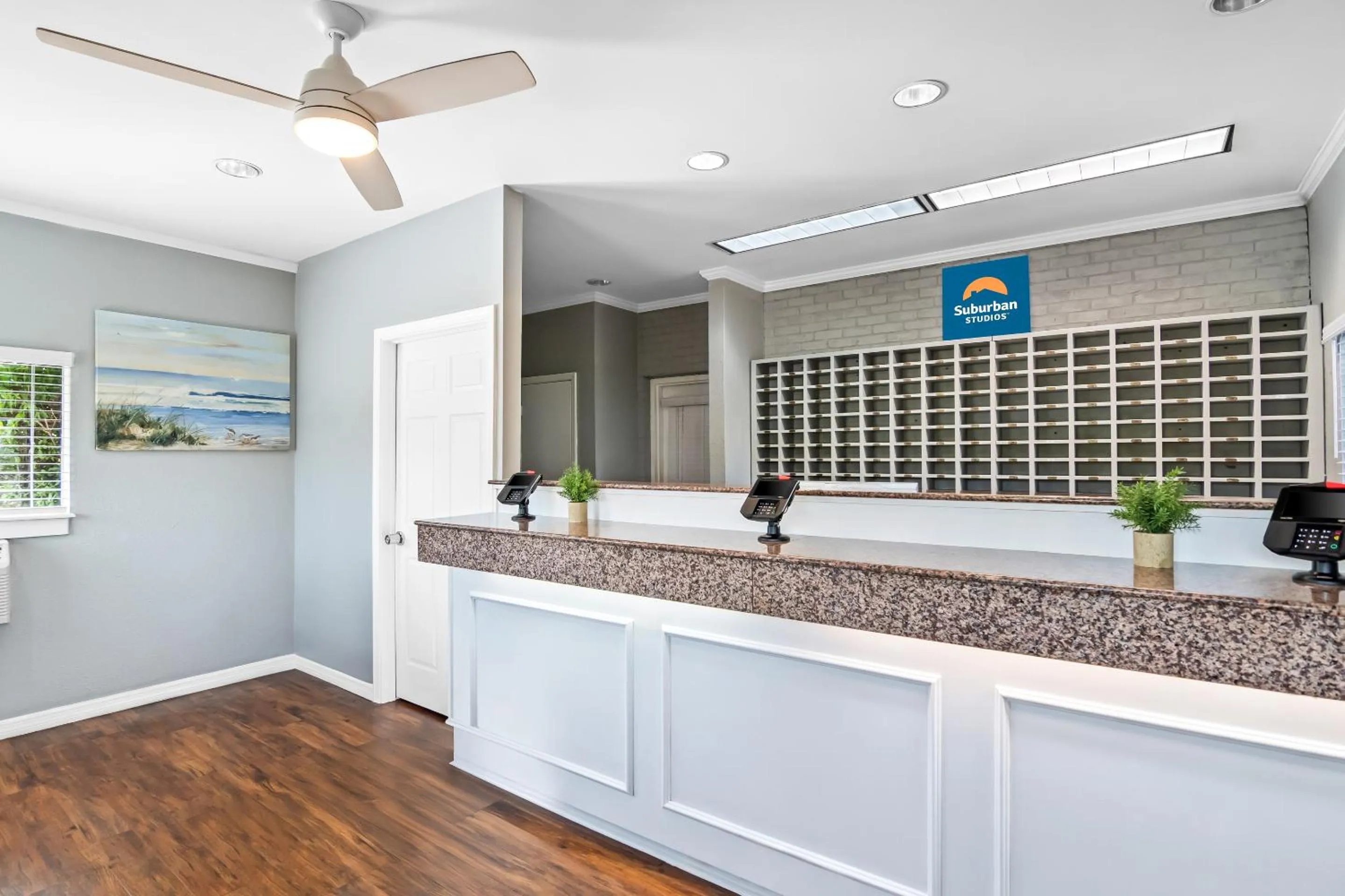 Lobby or reception in Suburban Studios Stuart near Federal Hwy 1