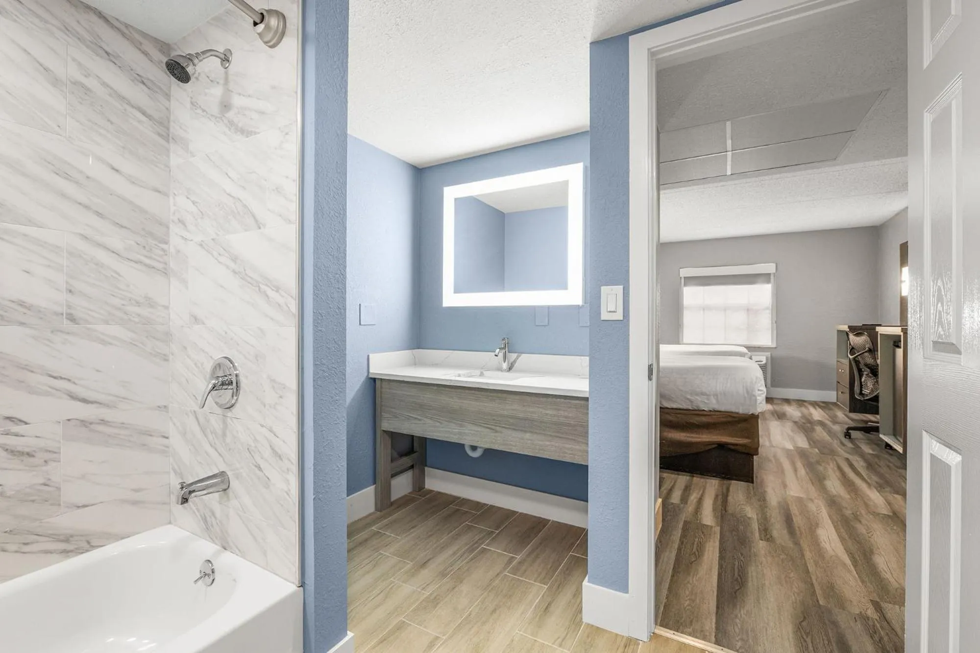 Bathroom in Clarion Pointe Tampa-Brandon Near Fairgrounds and Casino