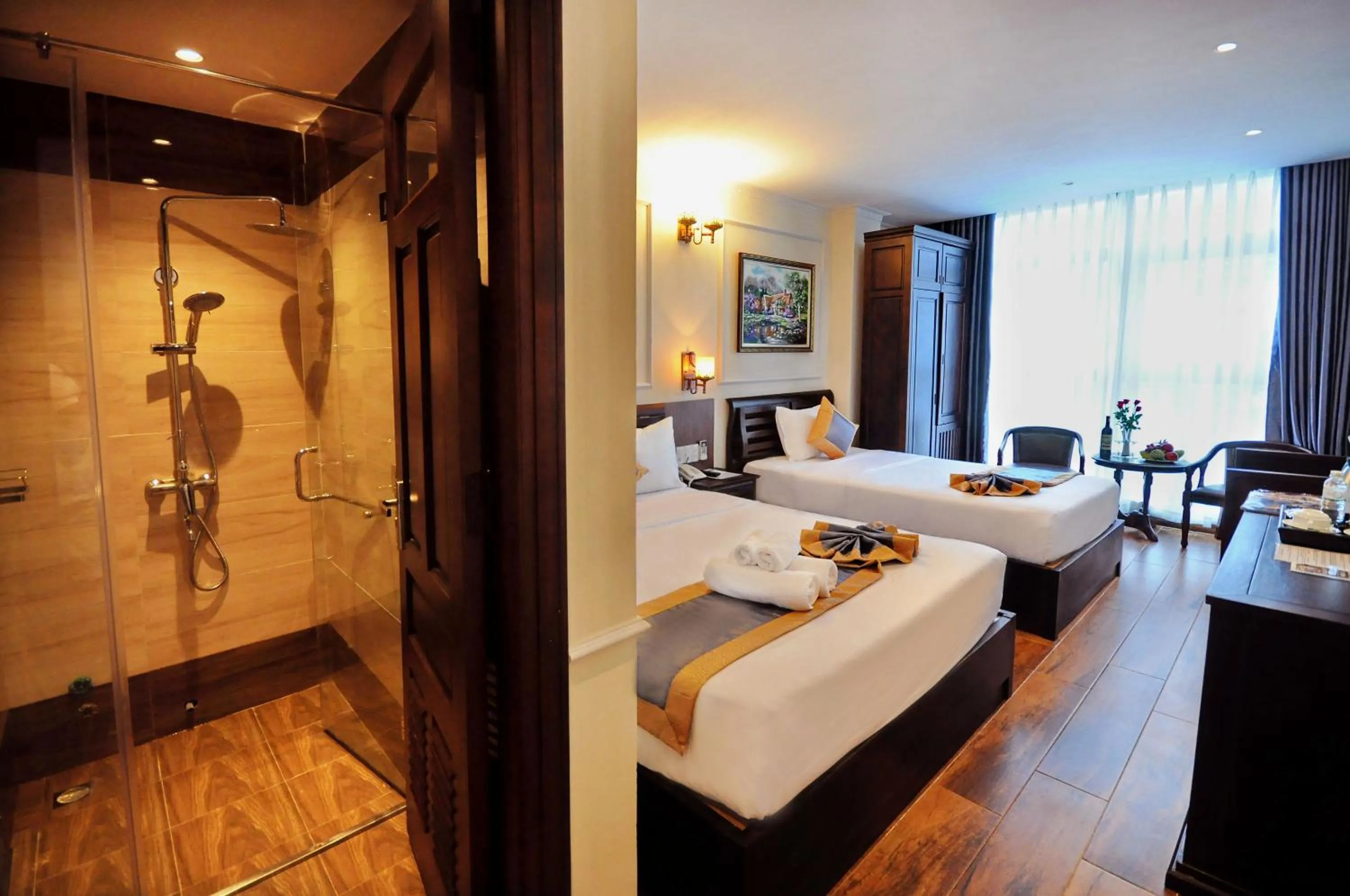 Bathroom, Bed in Apollo Hotel Nha Trang Beach