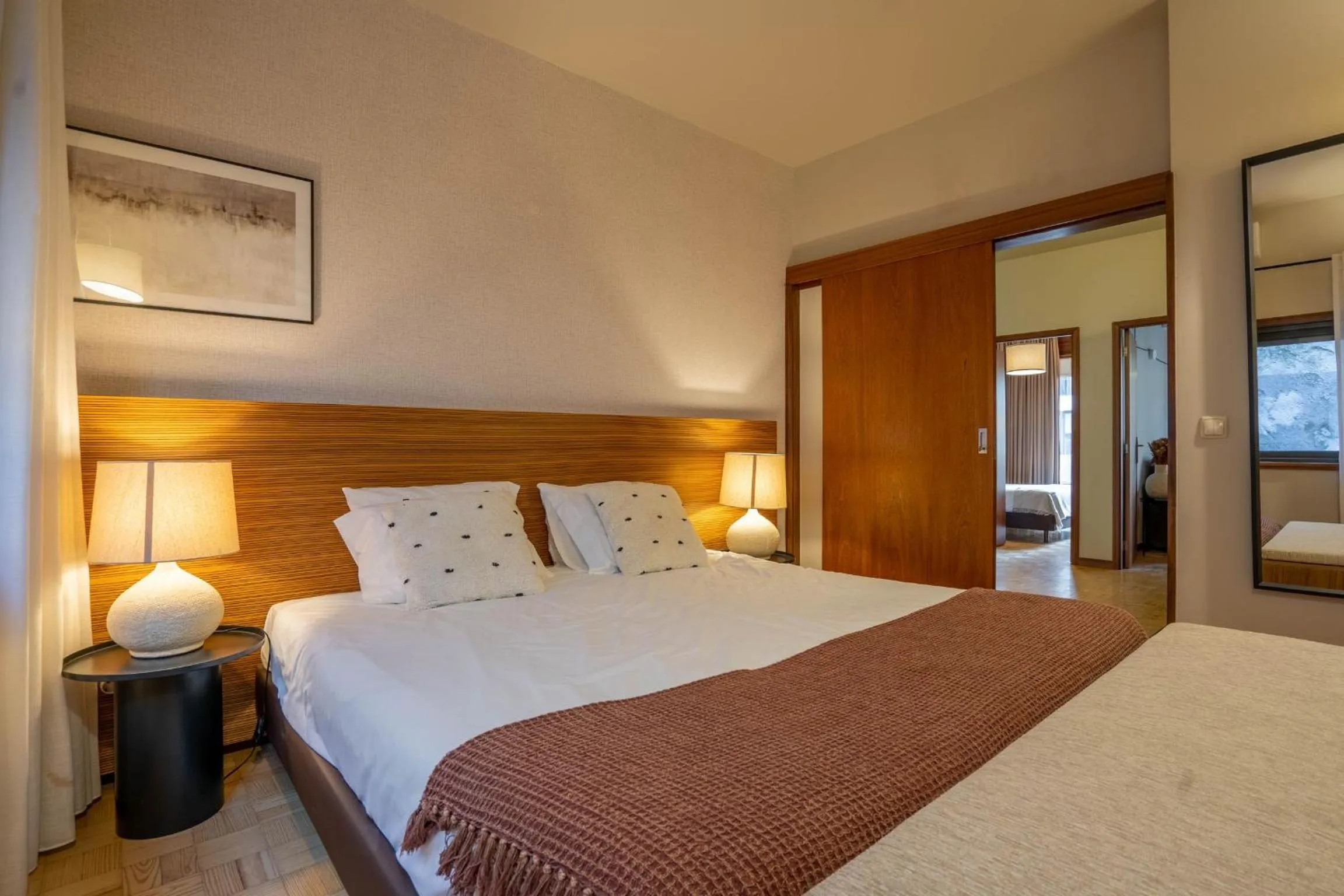 Bed in Firmeza388 Charming Flats - Comfort & Privacy with 2 Bedrooms