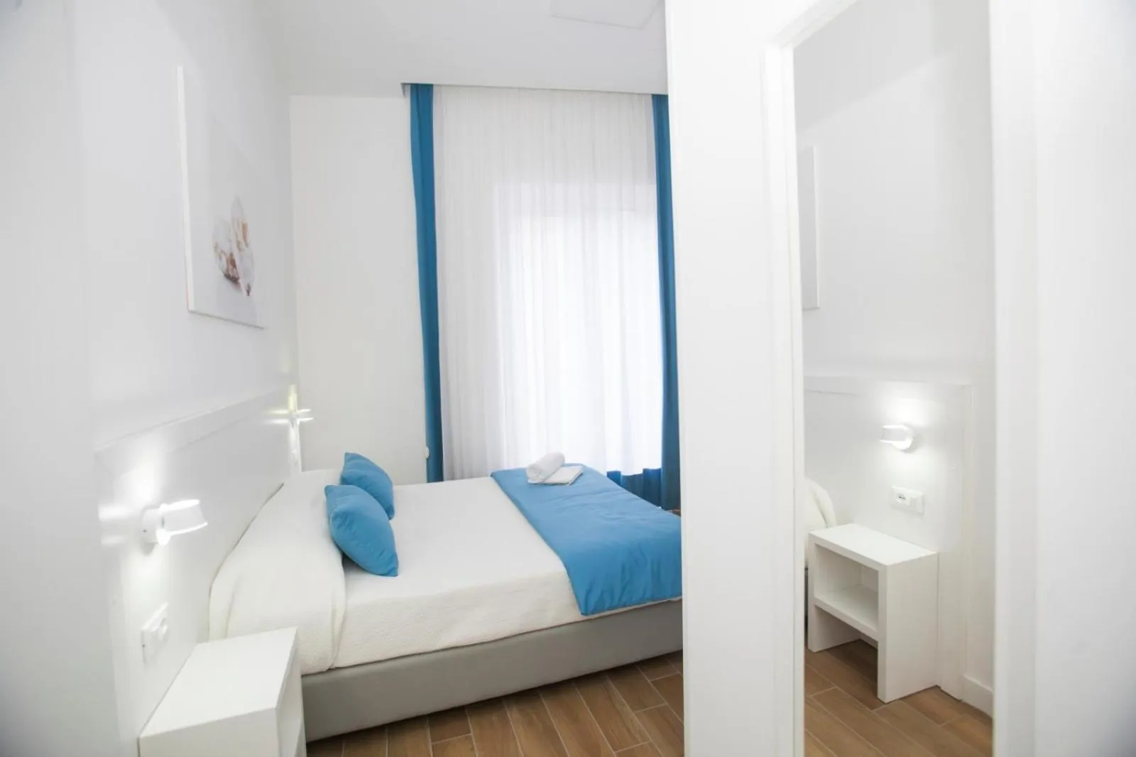 Bed in Mediterranean rooms