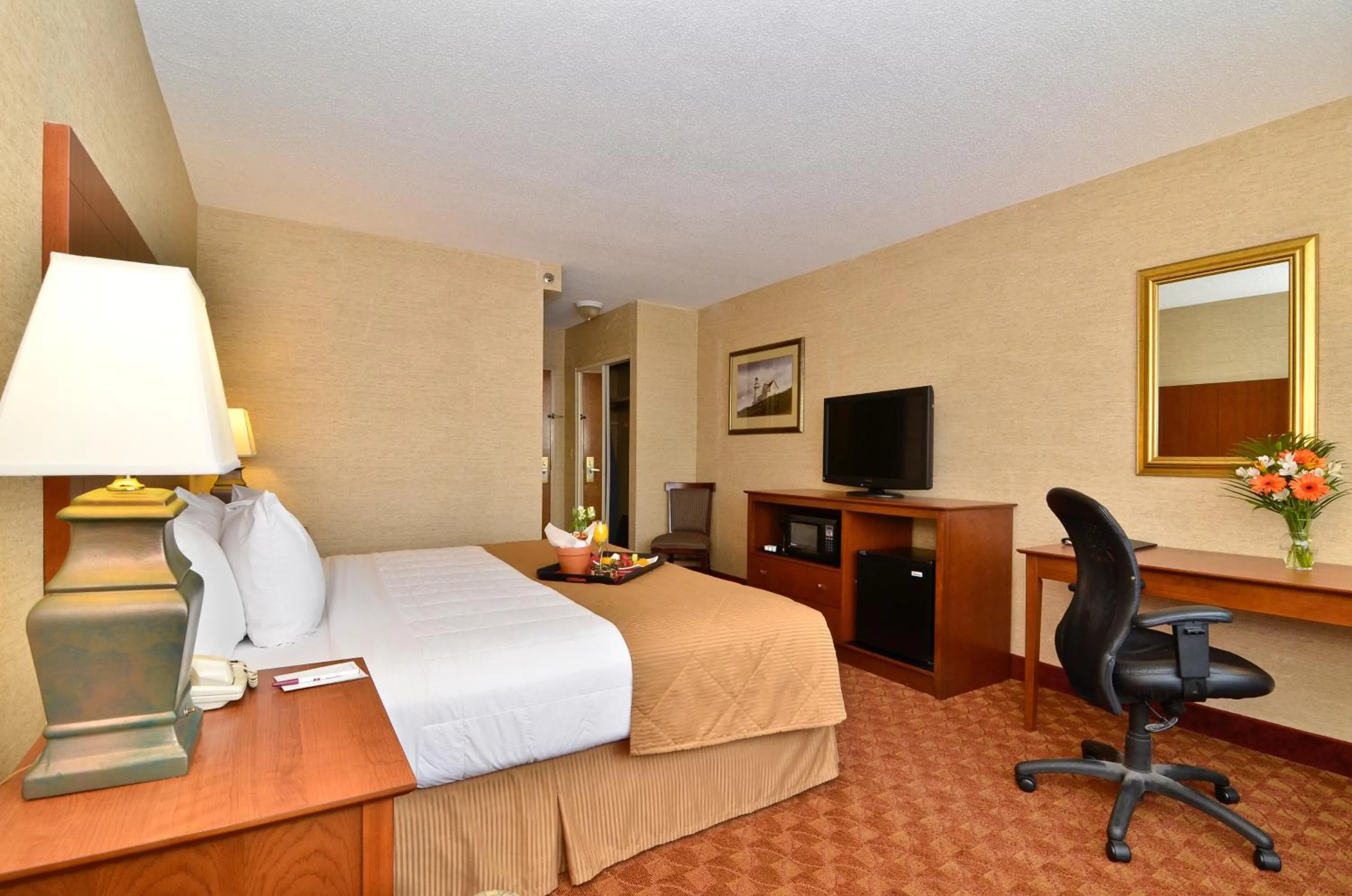 TV and multimedia, Bed in Clarion Hotel Portland Airport ME