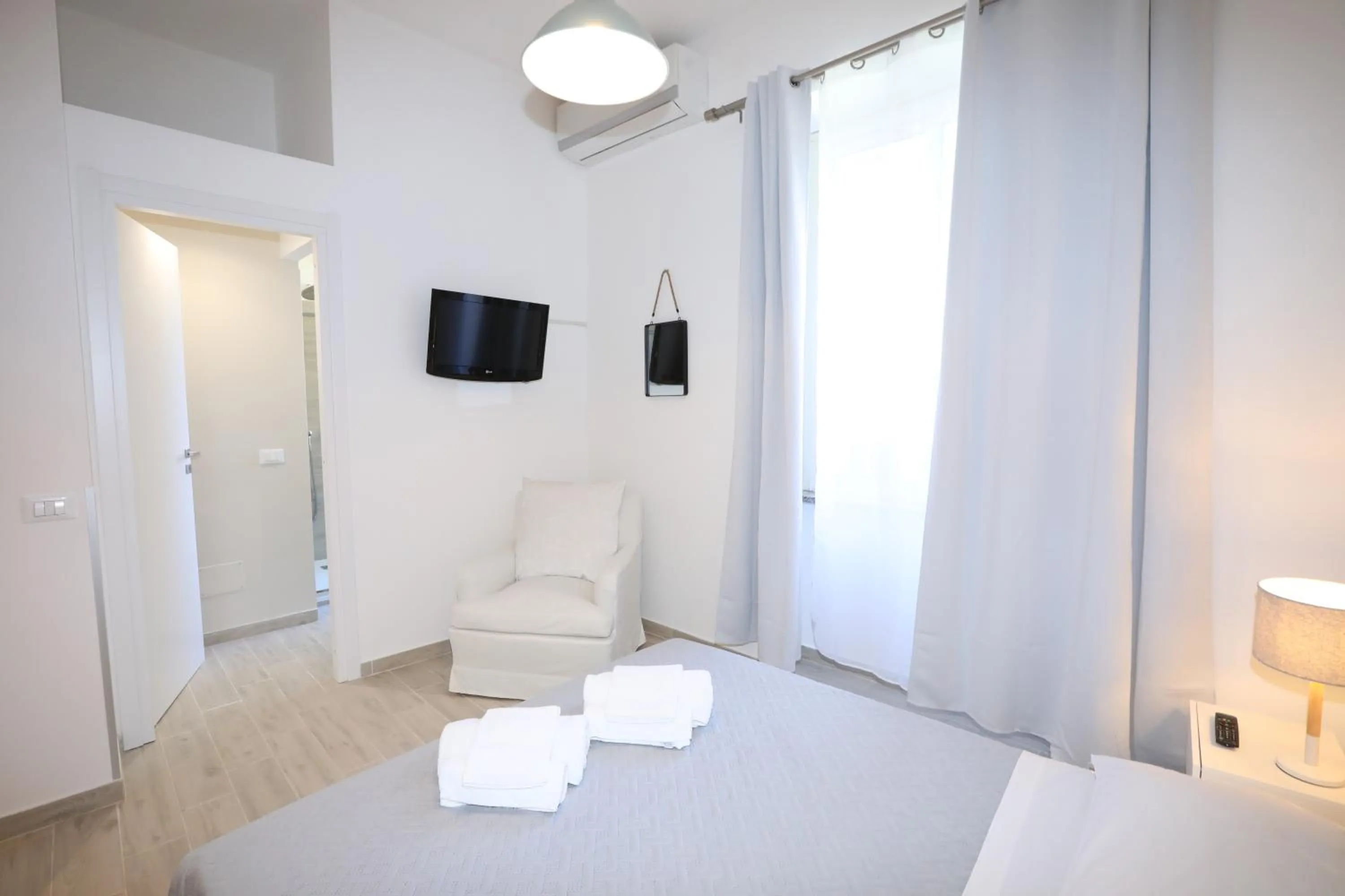 Shower, Bed in Unique luxury apartment and rooms