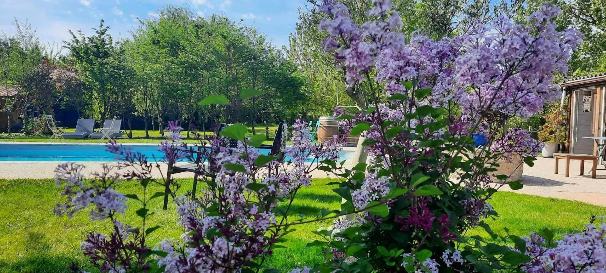 Pool view in L'instant bleu