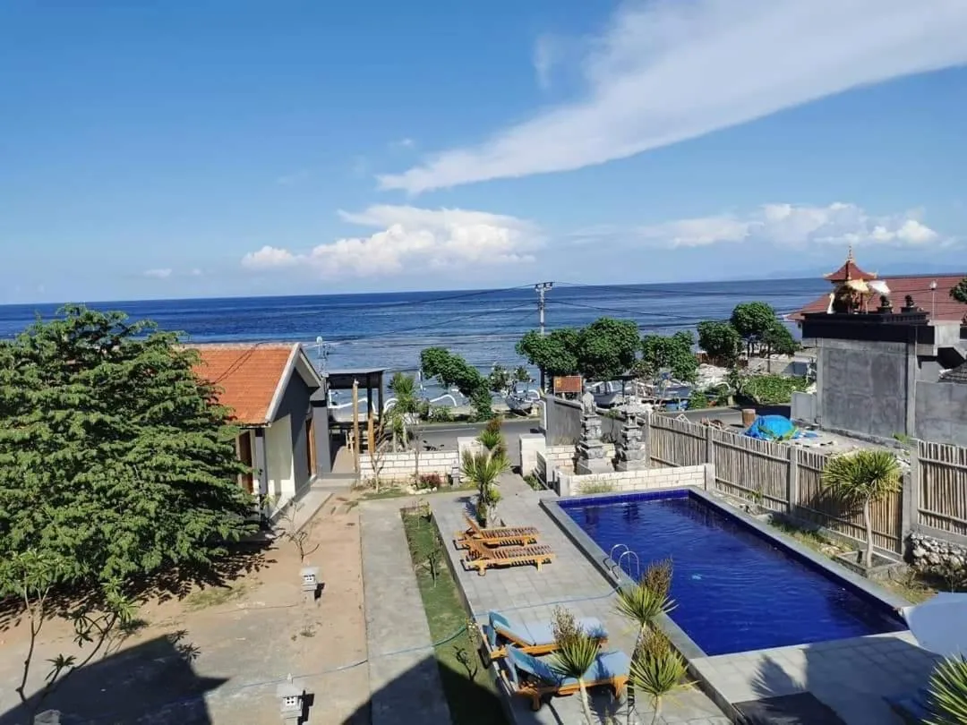Pool view in Adara Beach Huts