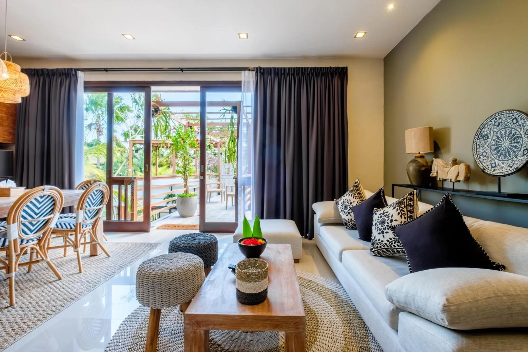 Communal lounge/ TV room in The Akasha Seminyak Bali Boutique Hotel