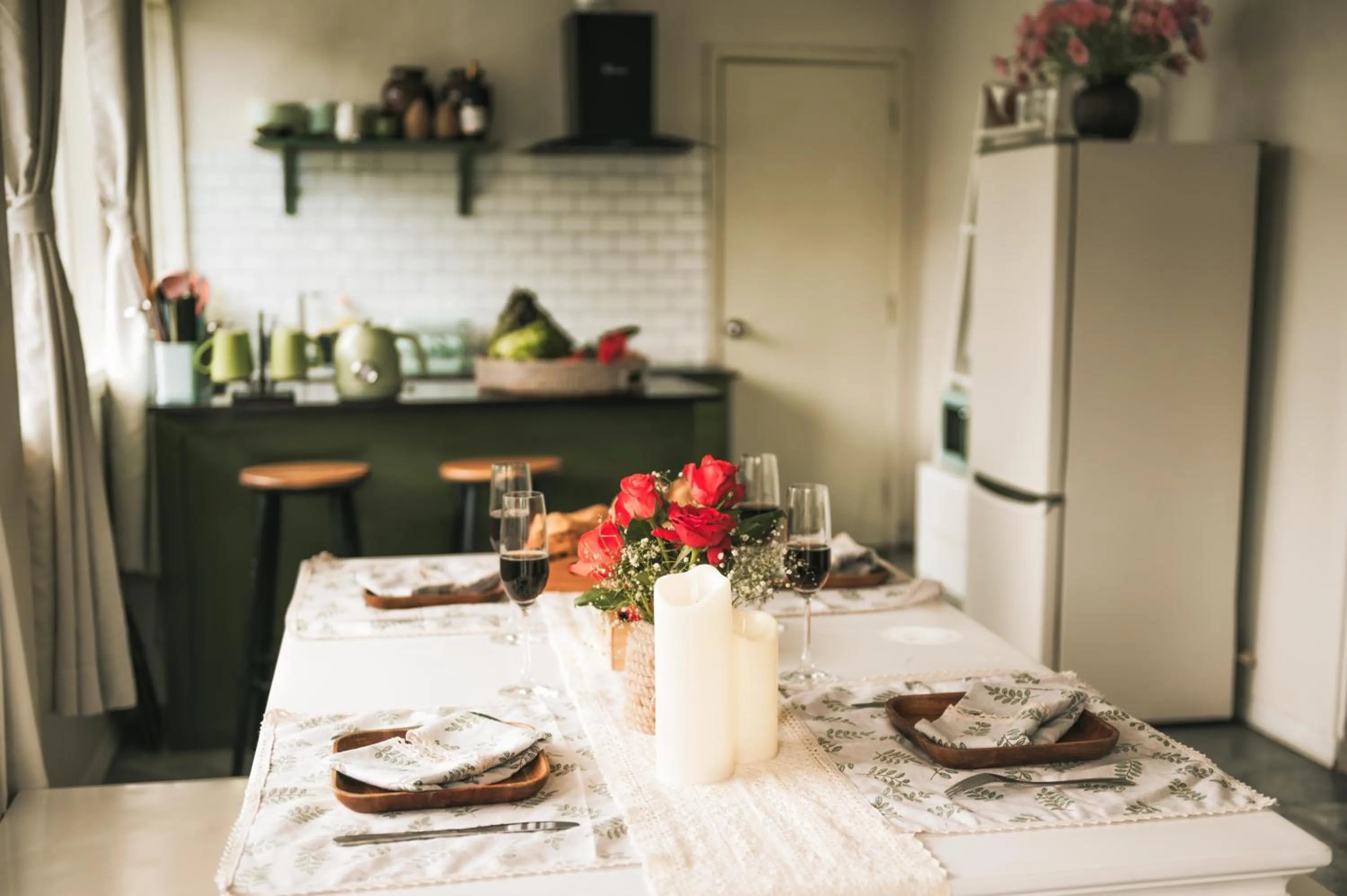 Kitchen or kitchenette in Ngàn Phố Studio & Love Hotel