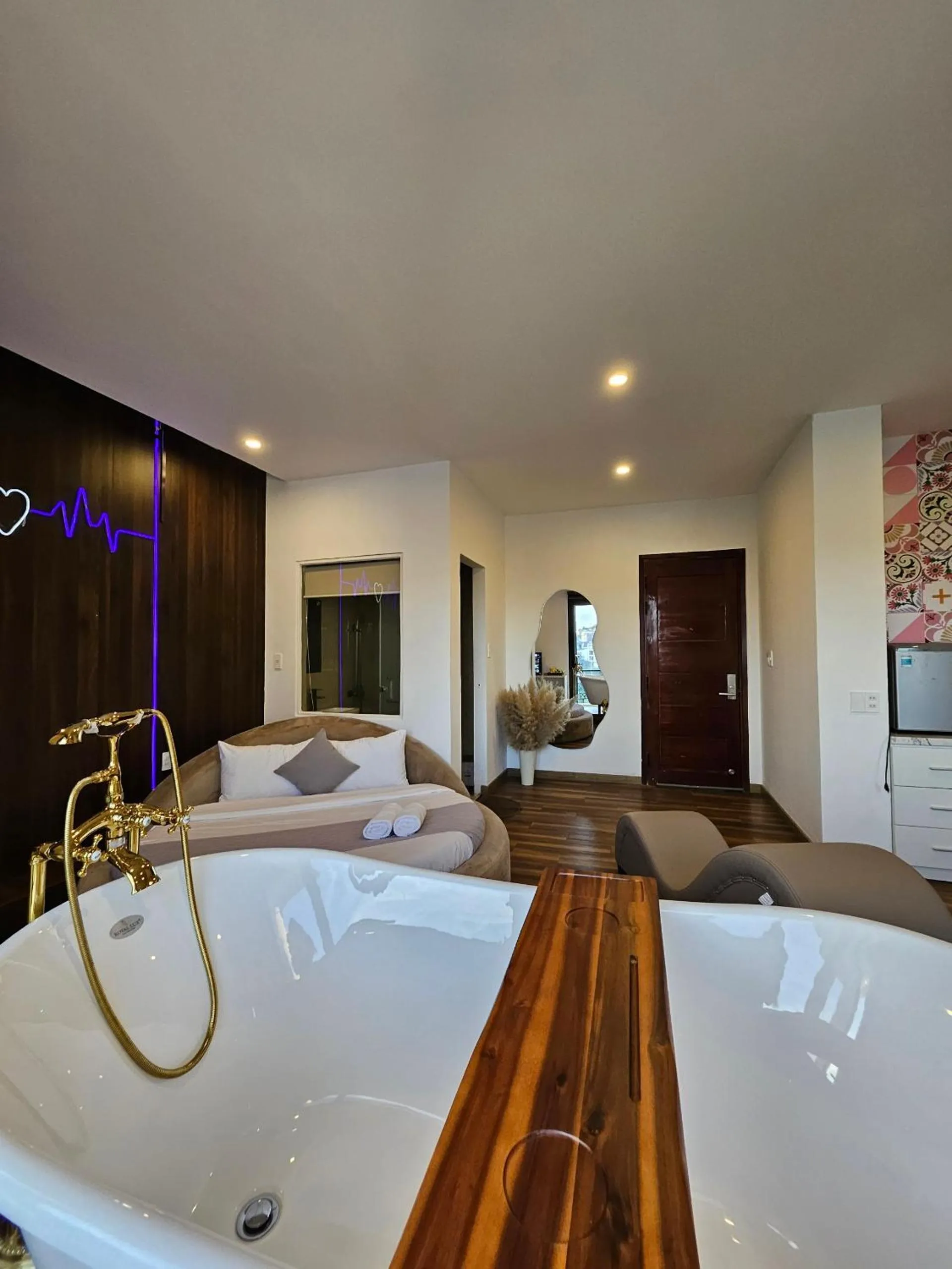 Bed in Ngàn Phố Studio & Love Hotel