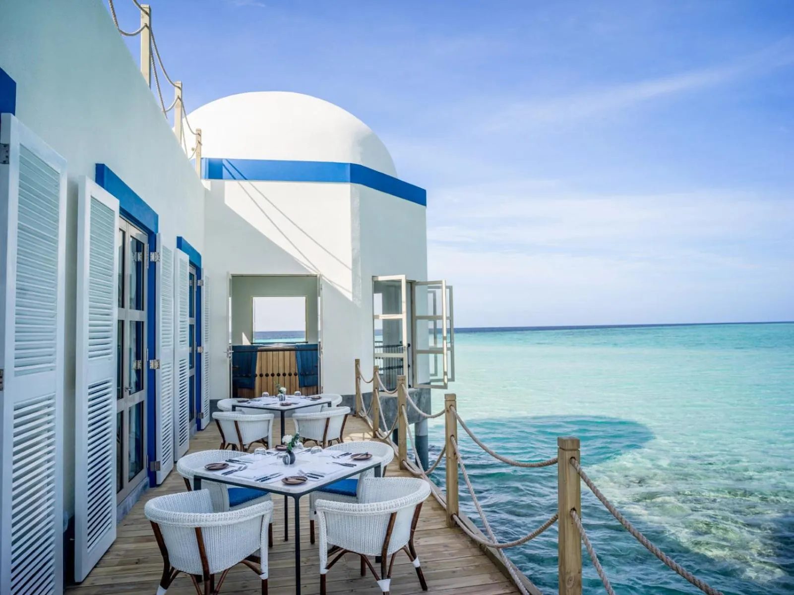 Patio in Intercontinental Maldives Maamunagau Resort with Club benefits by IHG