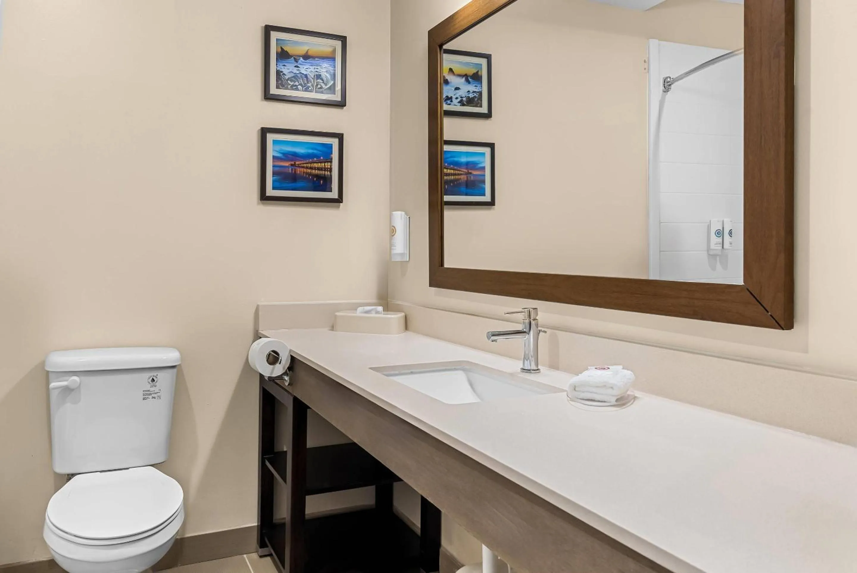 Bathroom in Comfort Suites near Camp Lejeune