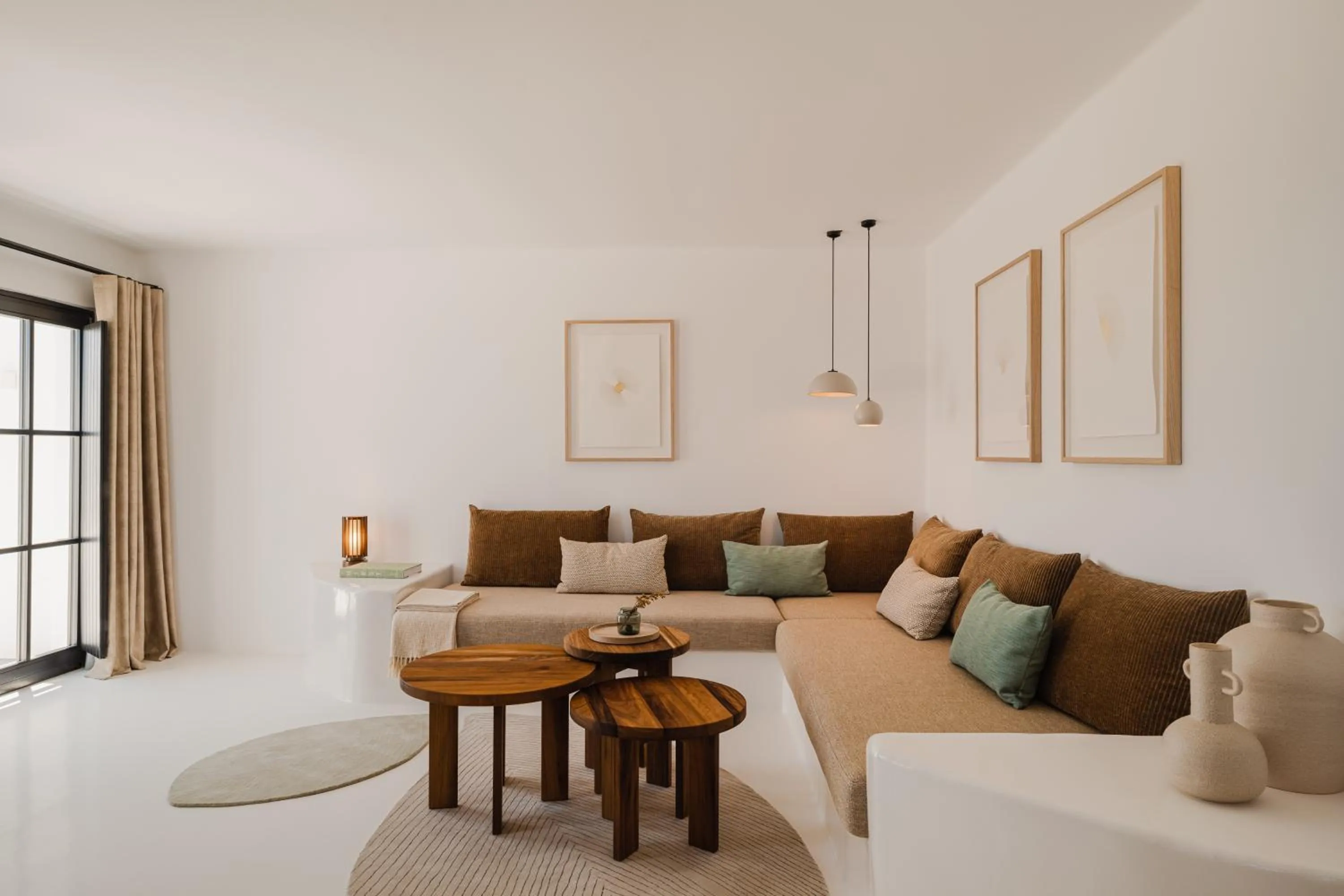 Seating area in Nobu Hotel Santorini