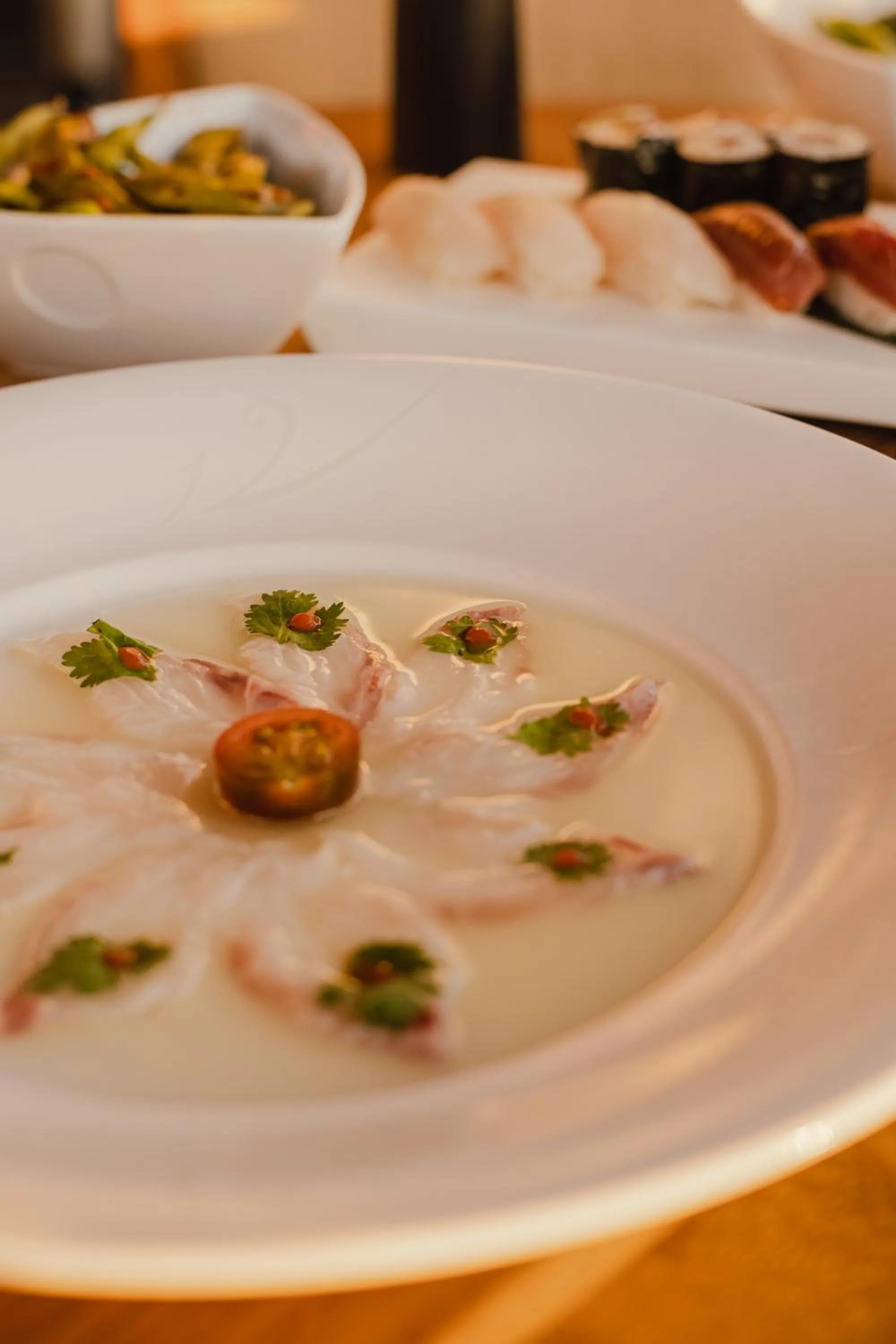 Food and drinks in Nobu Hotel Santorini