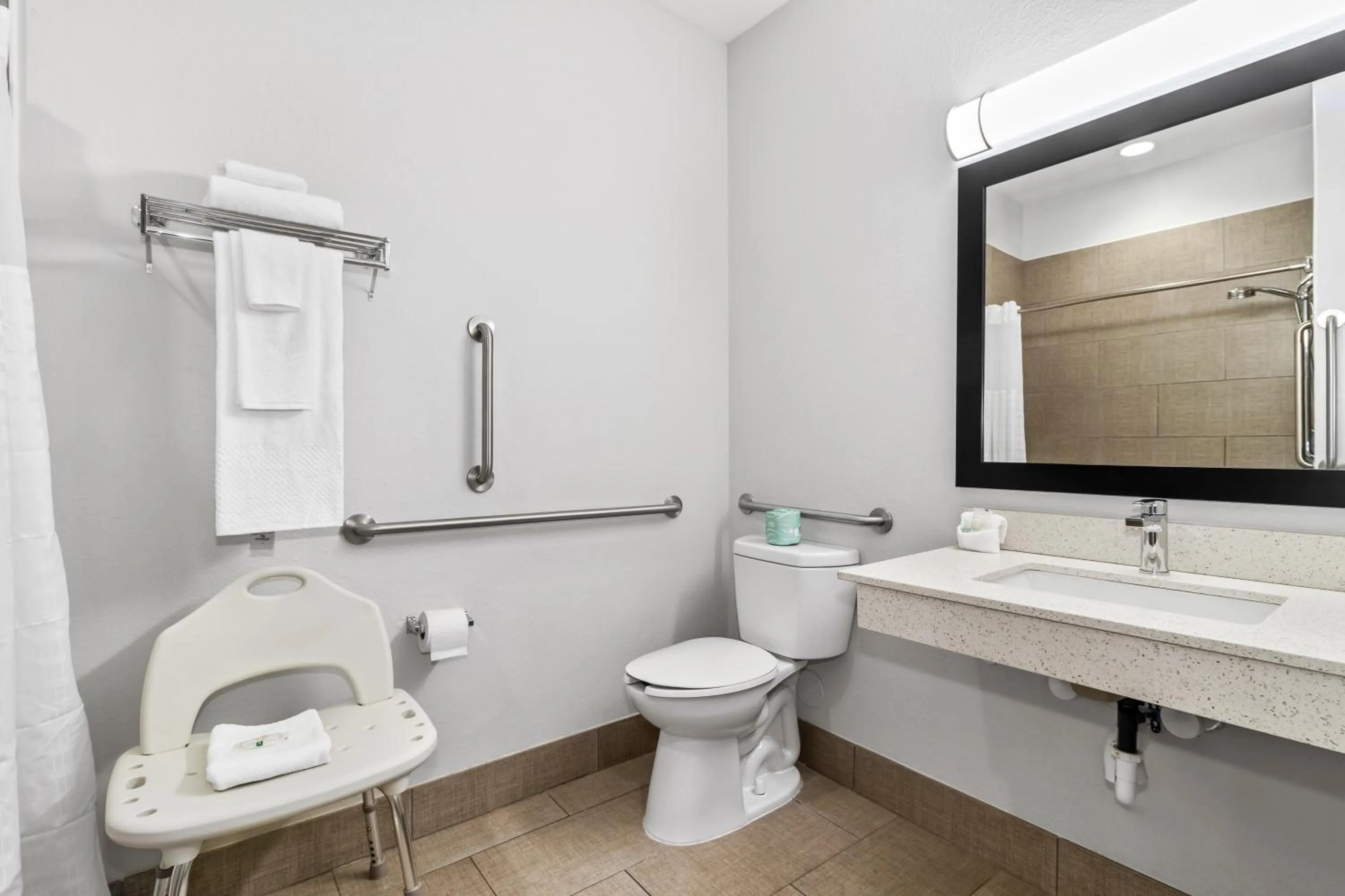 Bathroom in Quality Inn Shallotte near Ocean Isle Beach
