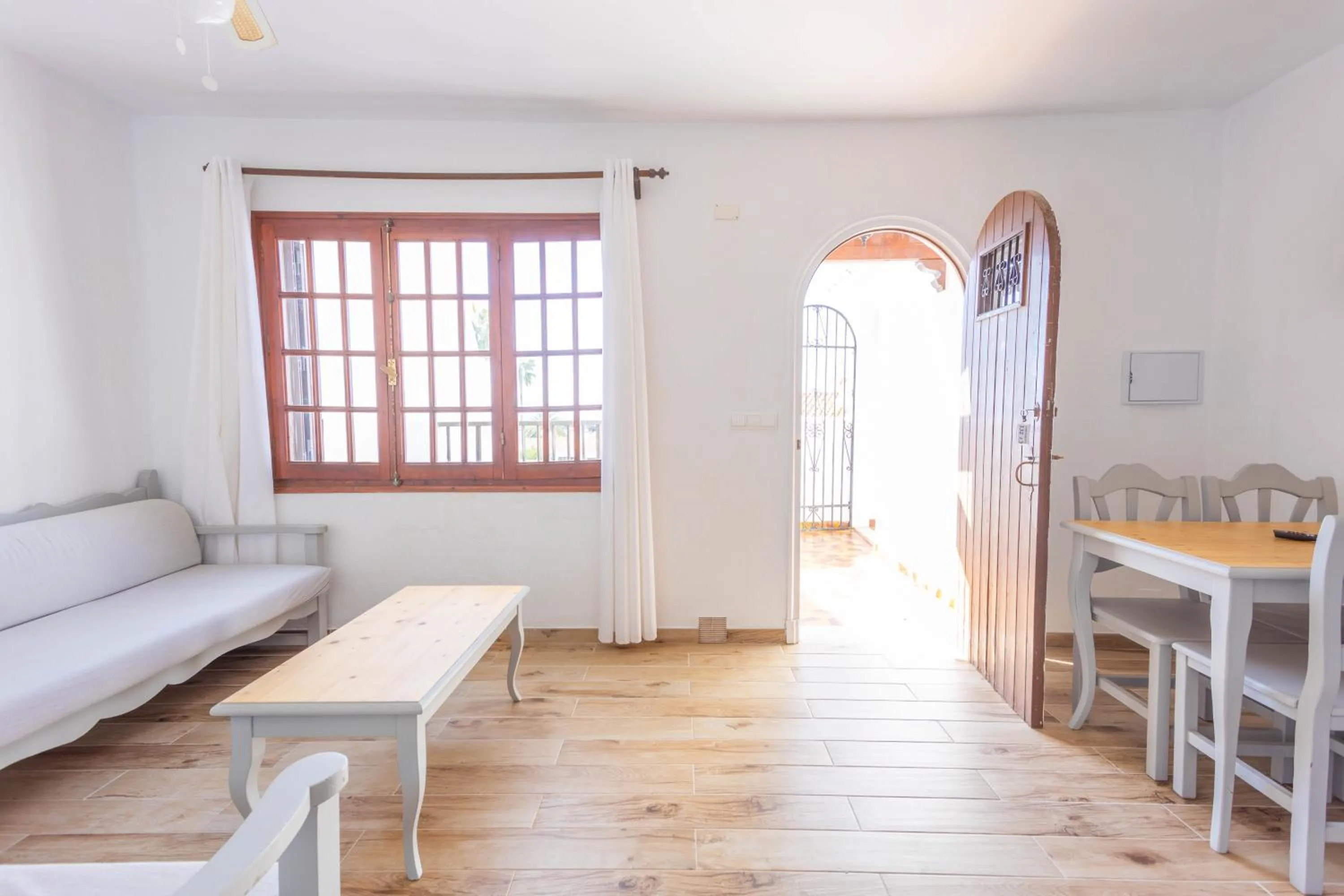 Dining area, Bed in Apartamentos Son Bou Gardens By MENORCARENTALS