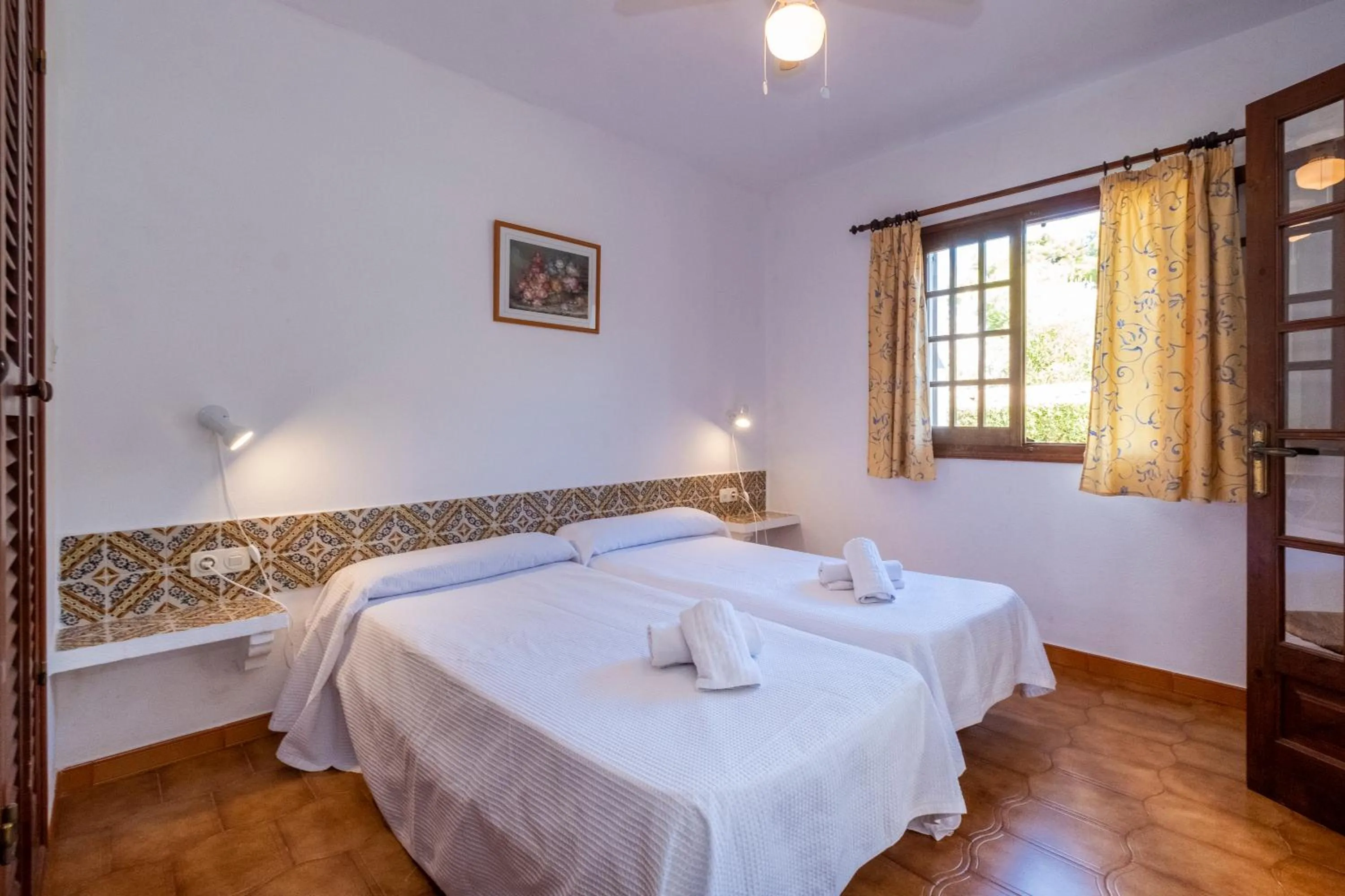 Bedroom, Bed in Apartamentos Son Bou Gardens By MENORCARENTALS