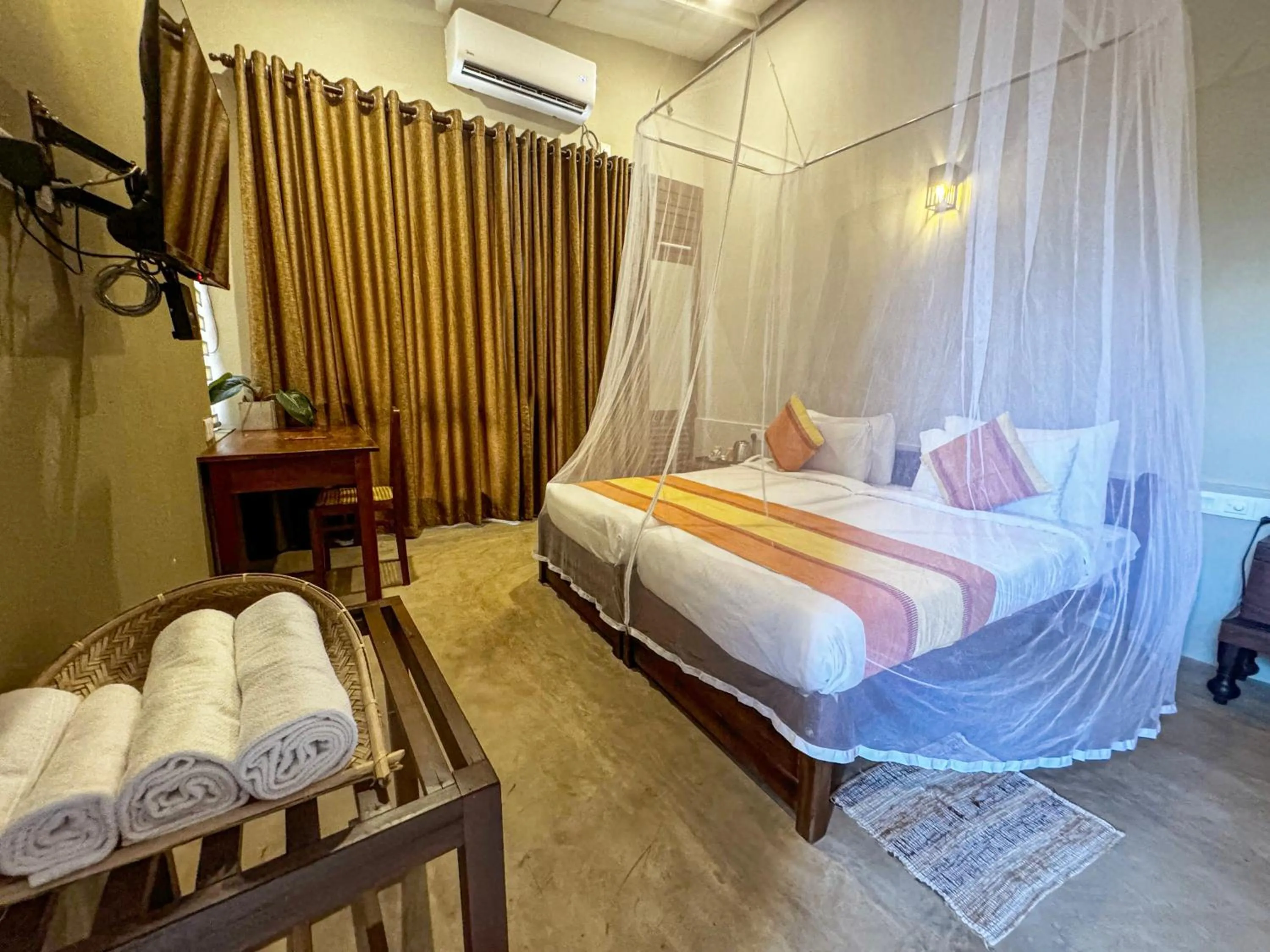 Bed in Ayur Ayur Resort & Ayurveda Retreat