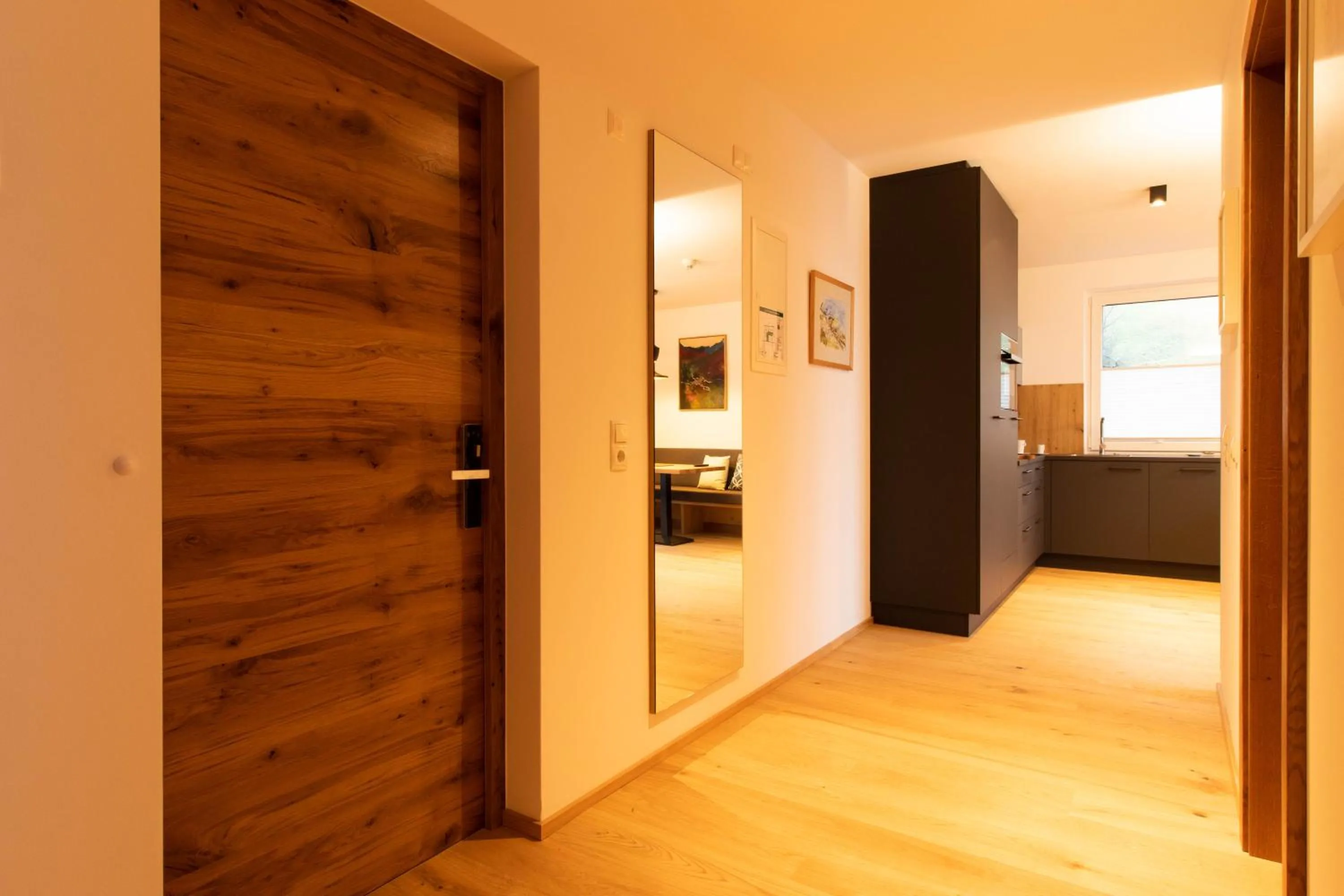 Kitchen or kitchenette, Bed in Wally Berg-Appartements