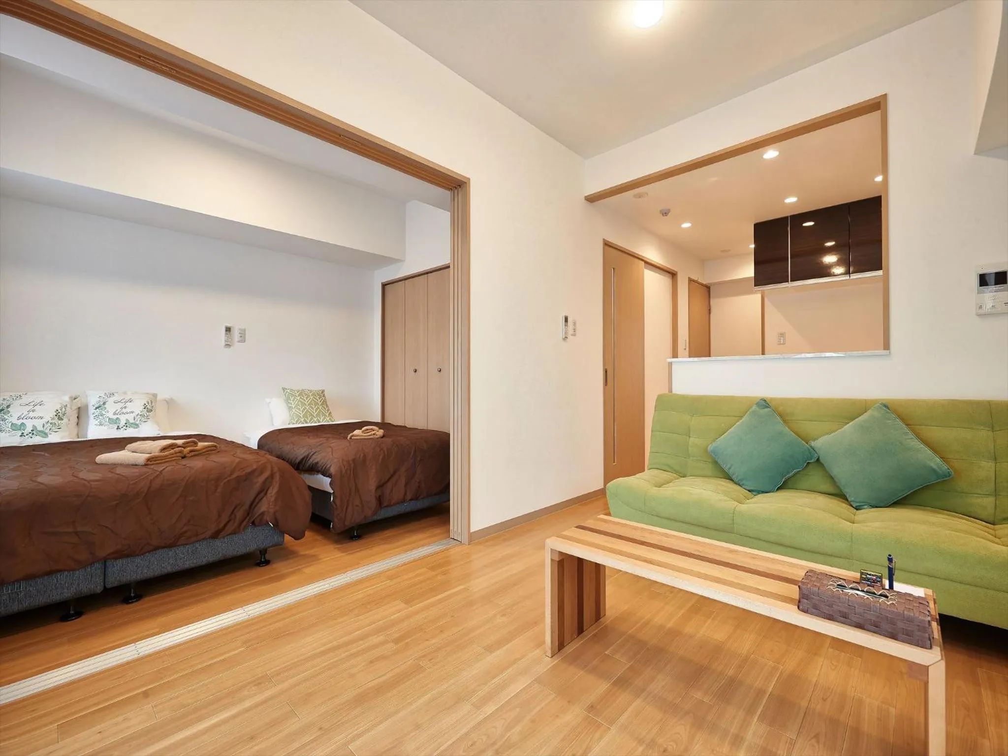 Photo of the whole room, Bed in M´s Stay Okinawa