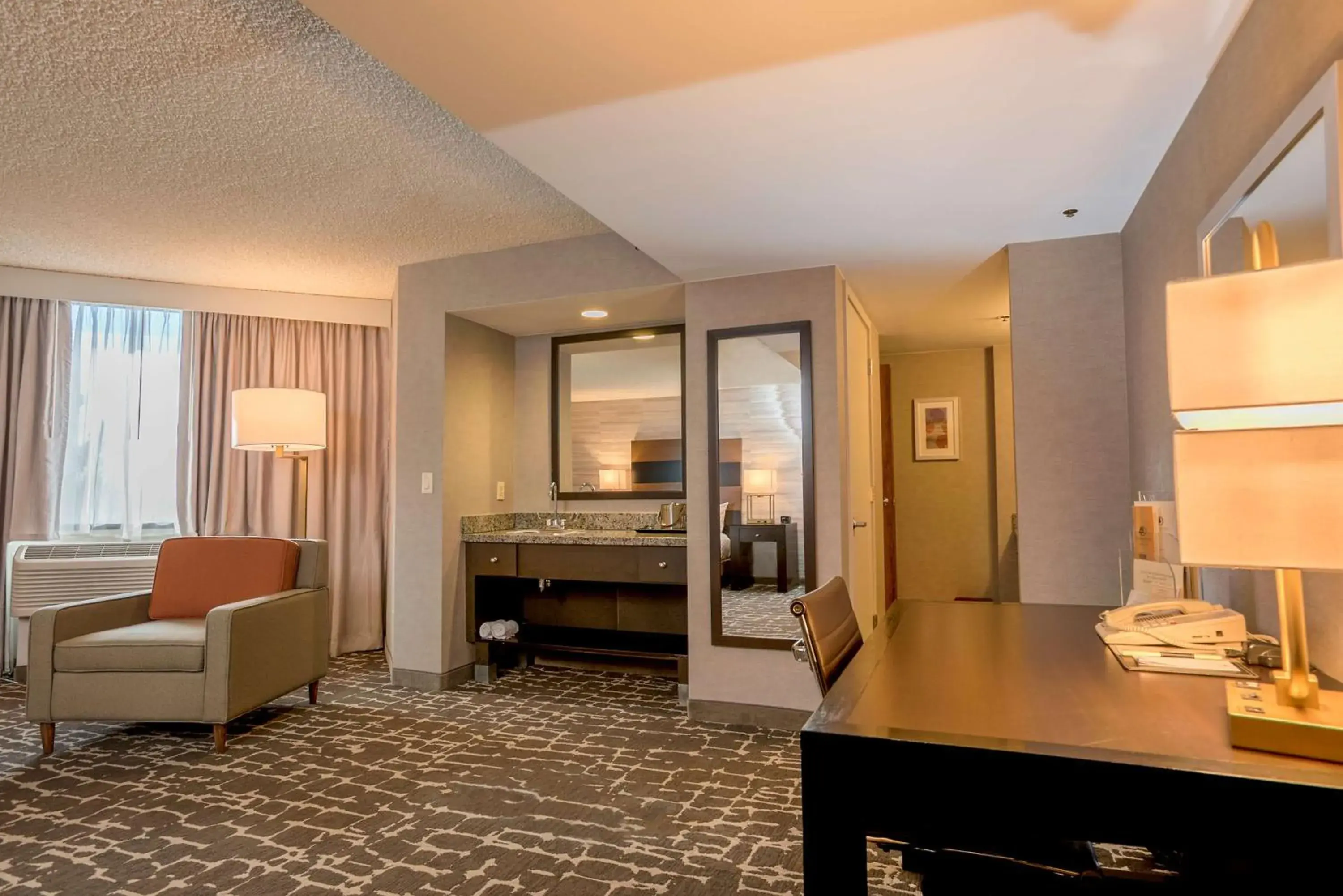 King Junior Suite with Roll-in Shower - Mobility Access in DoubleTree by Hilton Hotel Denver - Aurora King Junior Suite with Roll-in Shower - Mobility Access in DoubleTree by Hilton Hotel Denver - Aurora