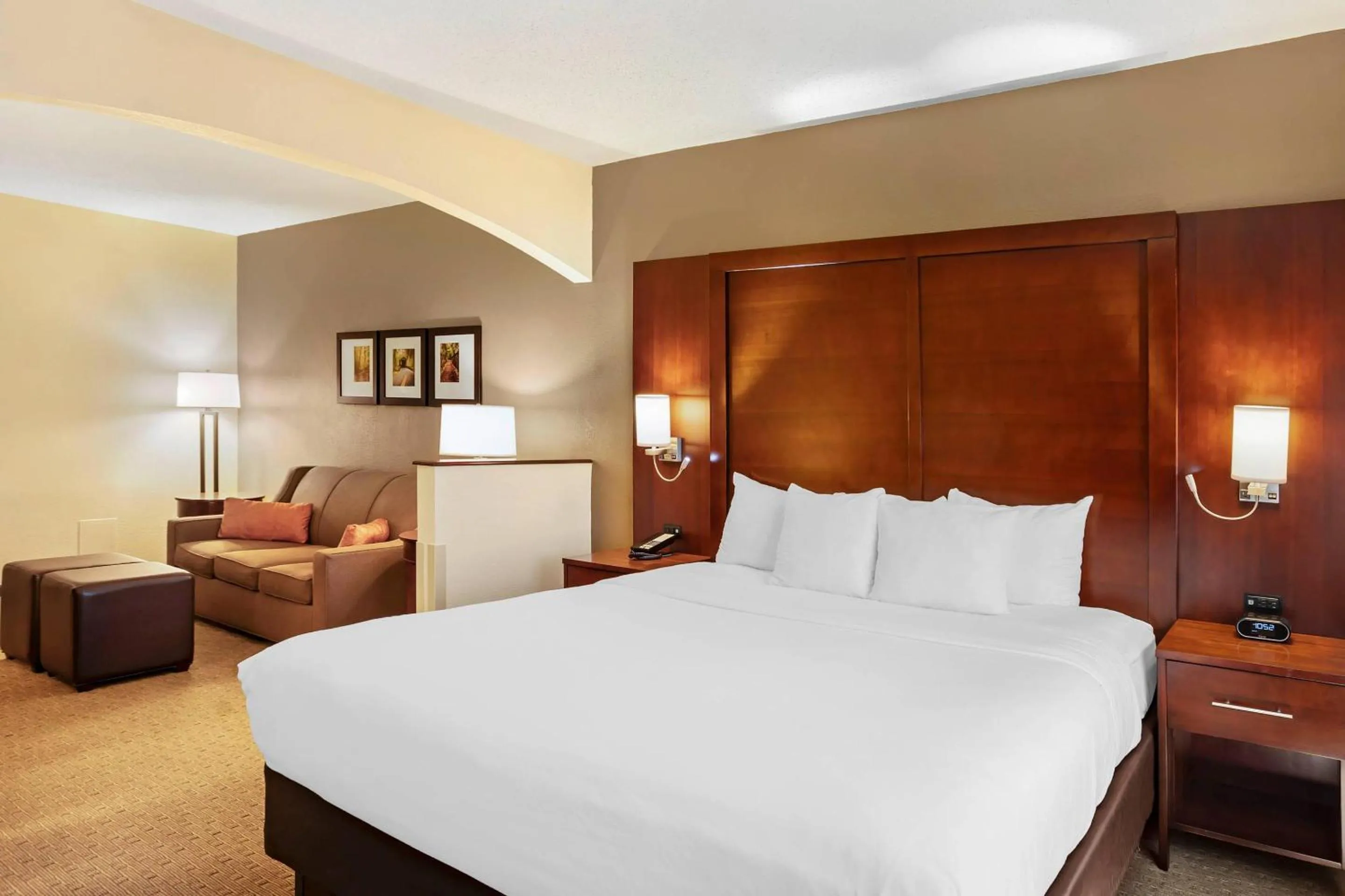 Bedroom, Bed in Comfort Suites State College near Penn State - Steps Away from PSU!