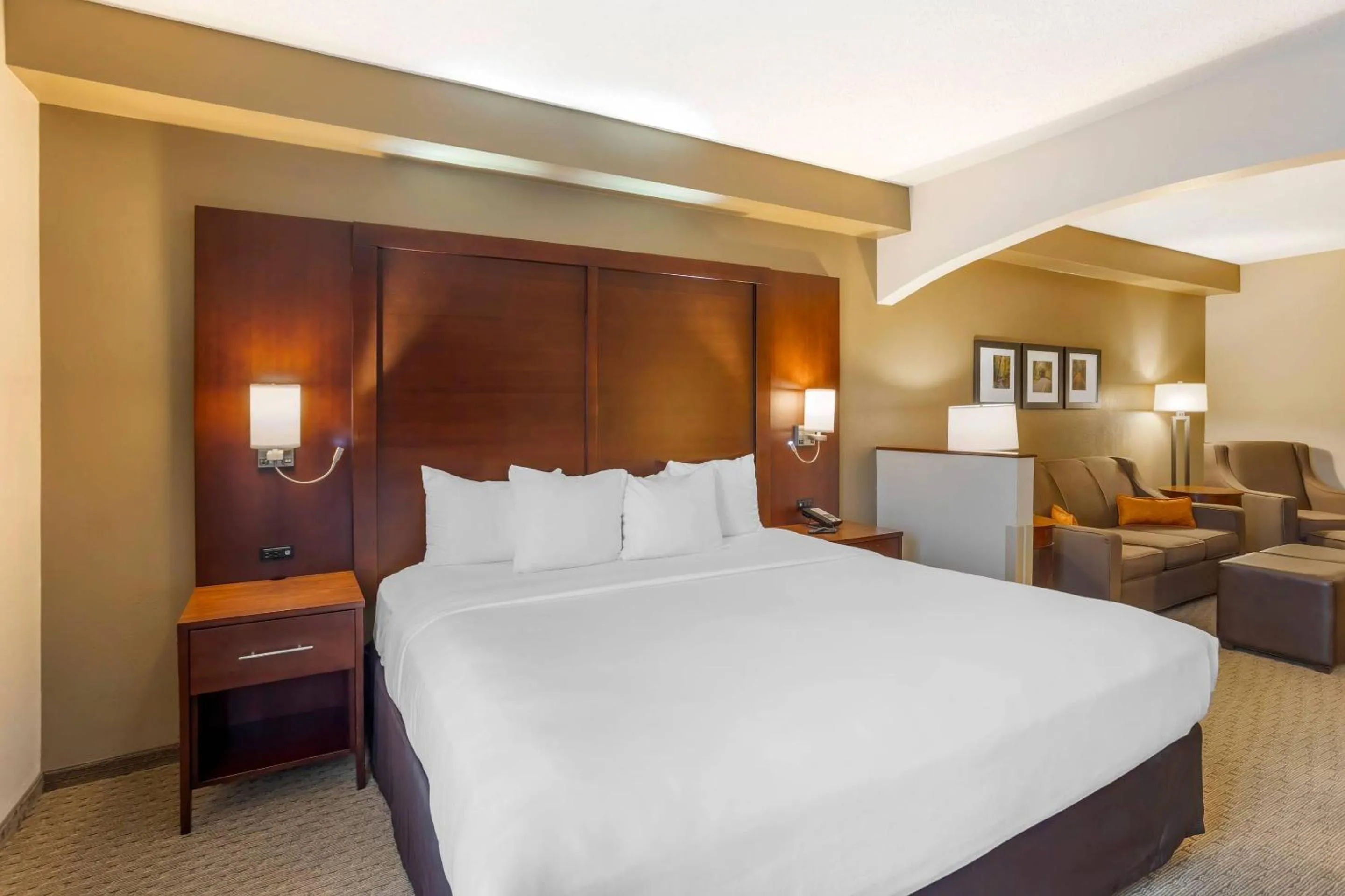 Bedroom, Bed in Comfort Suites State College near Penn State - Steps Away from PSU!