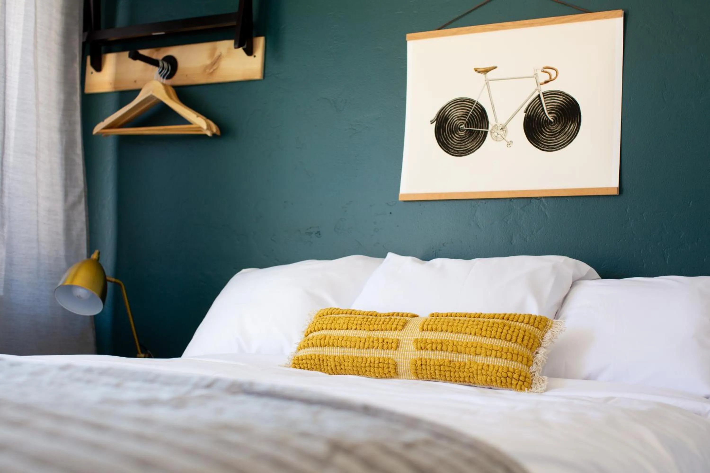 Bed in Spoke and Vine Motel