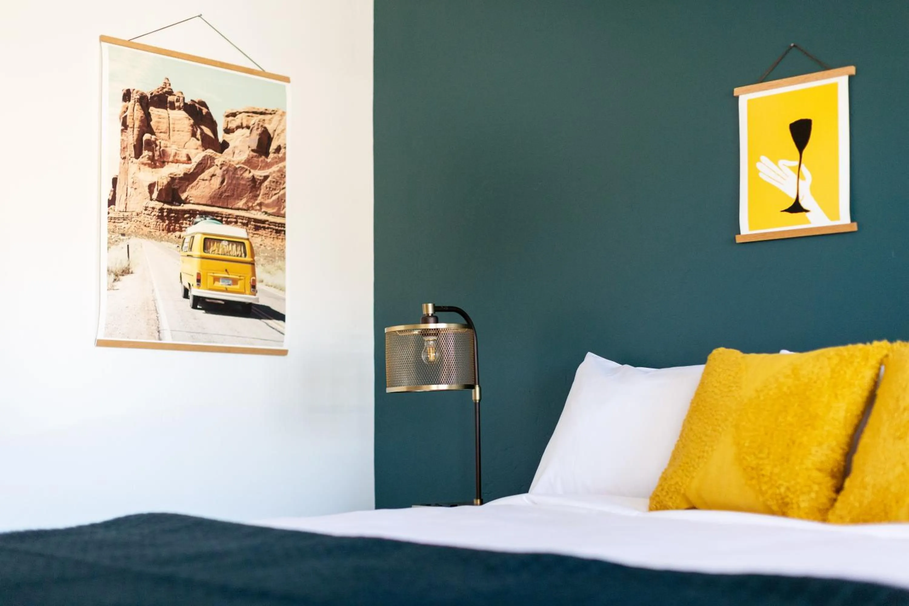 Bed in Spoke and Vine Motel