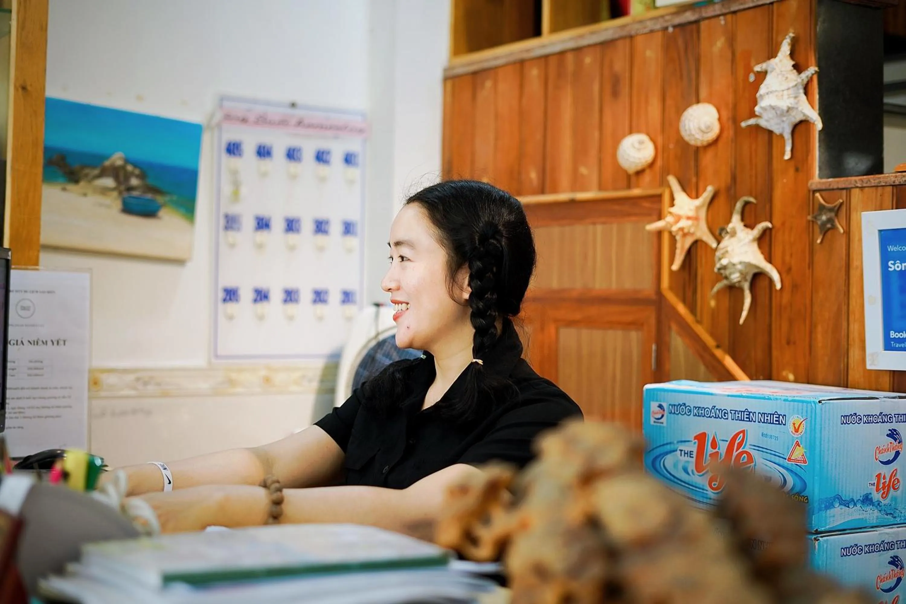 Decorative detail in Sông Suối Homestay