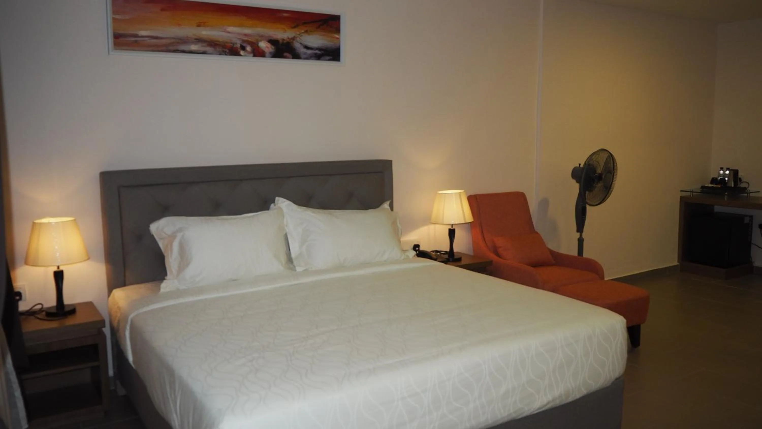 Bed in Lotus Seaview Beach Resort, Pengerang