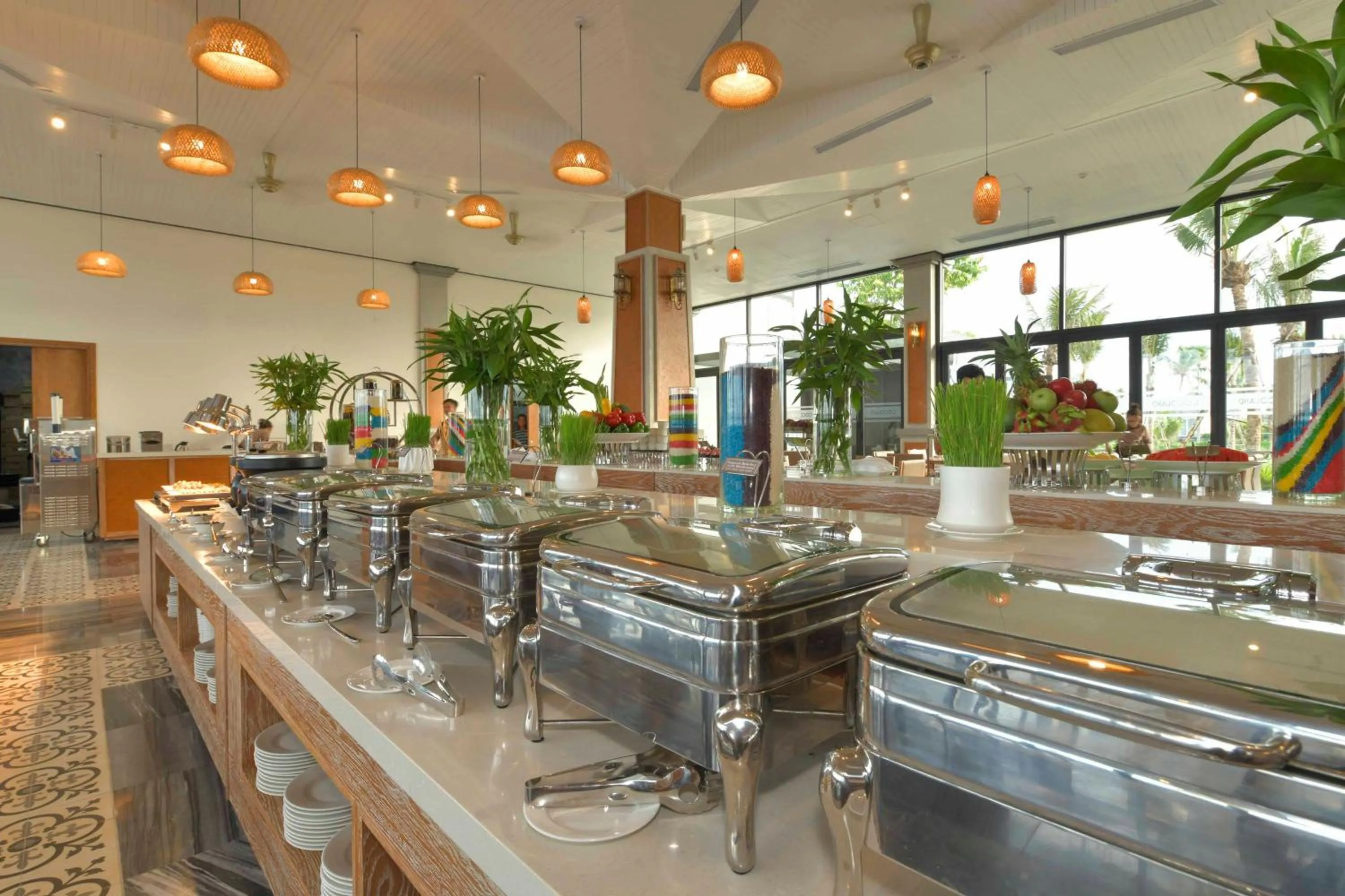 Buffet breakfast in CocoLand Thu Xa Ancient Town Resort