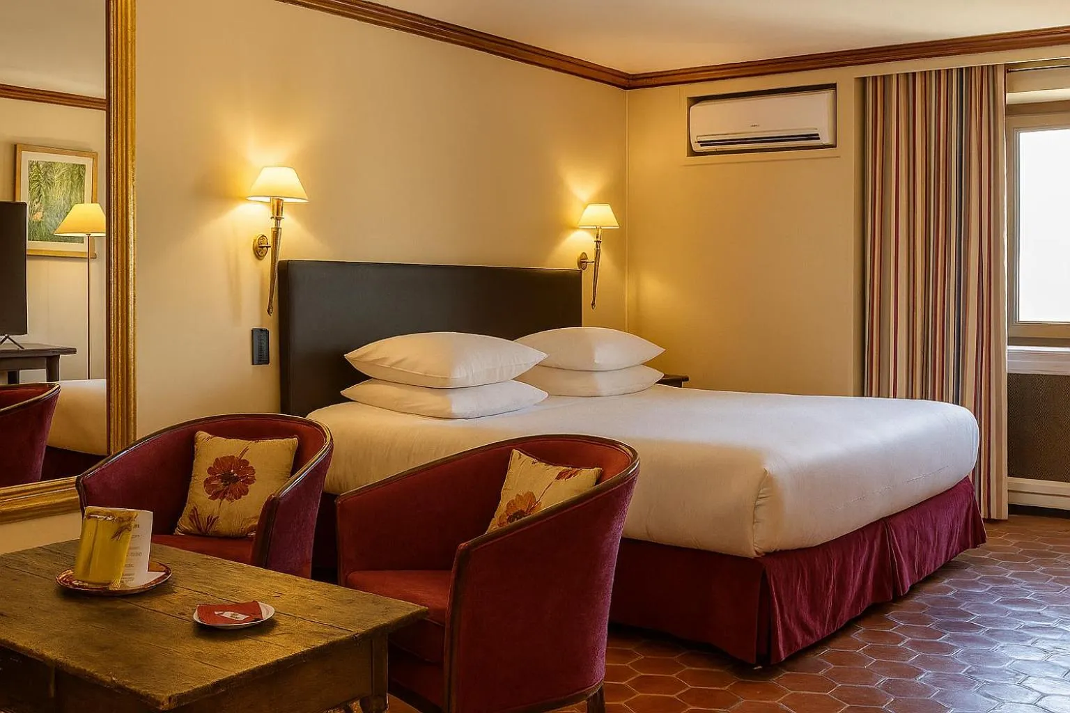 Photo of the whole room, Bed in Georges Blanc Parc & Spa