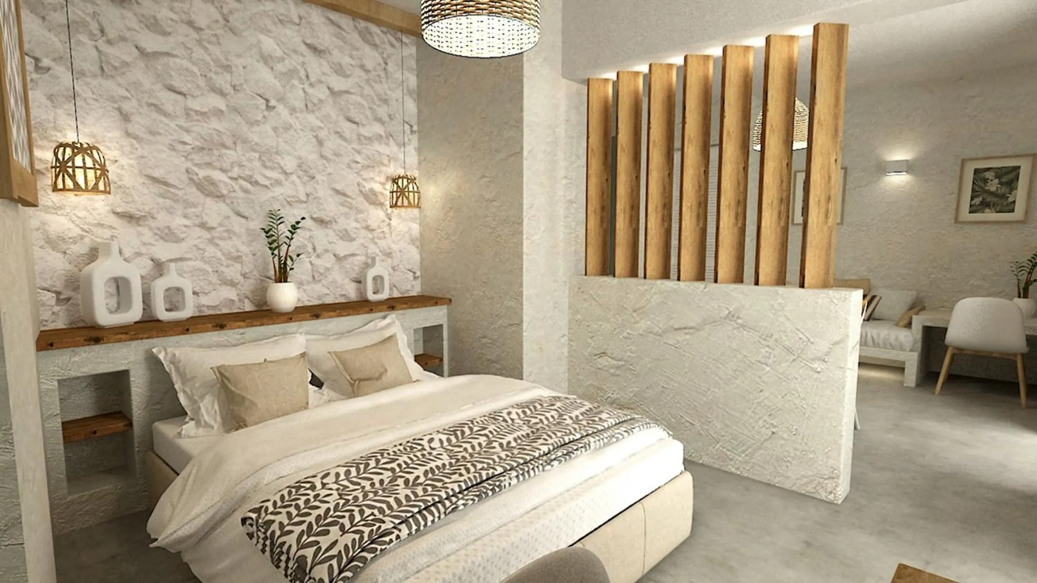 Bed in Aeolia suites