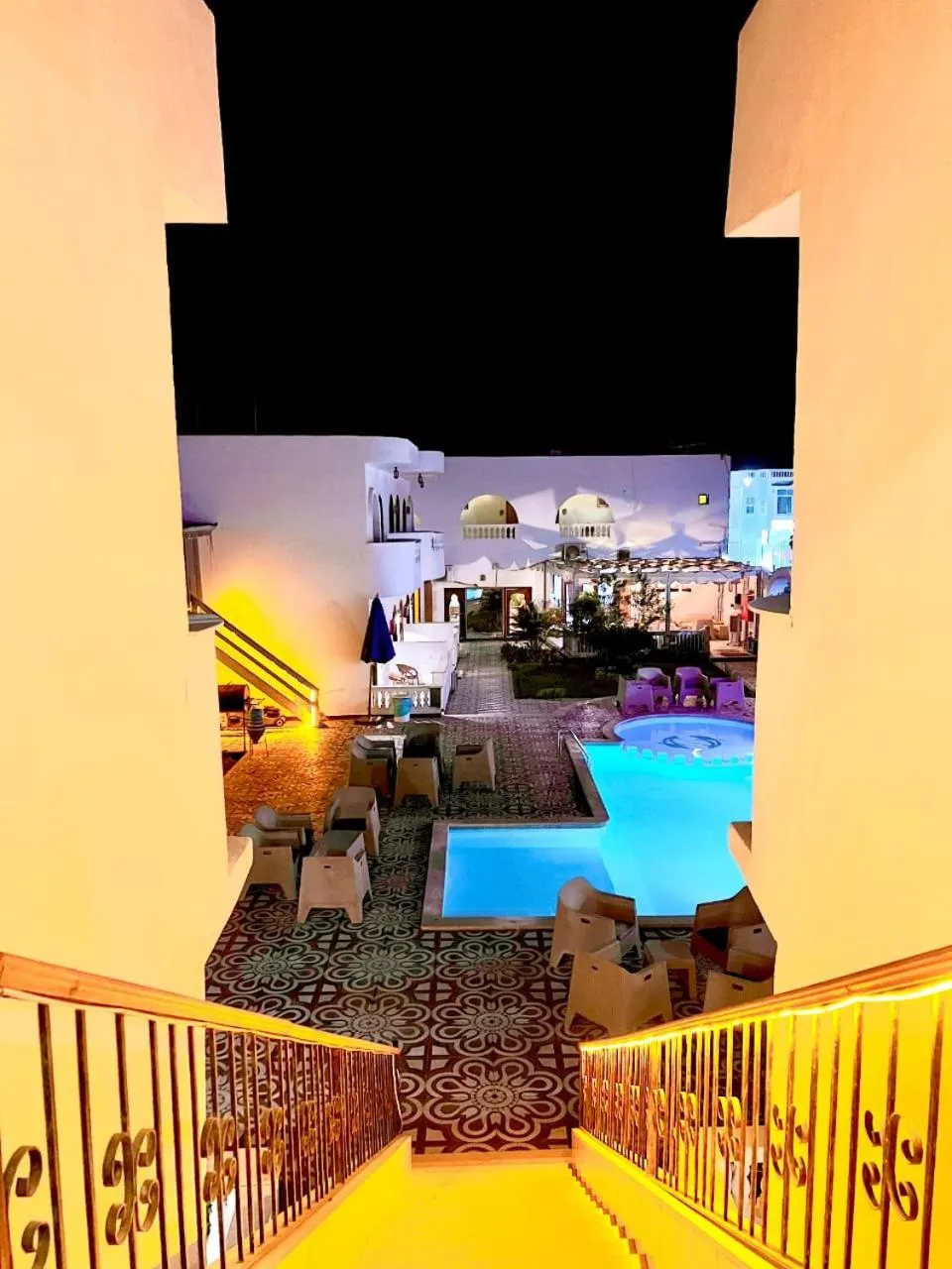 Pool view in Dahab Holiday Hotel