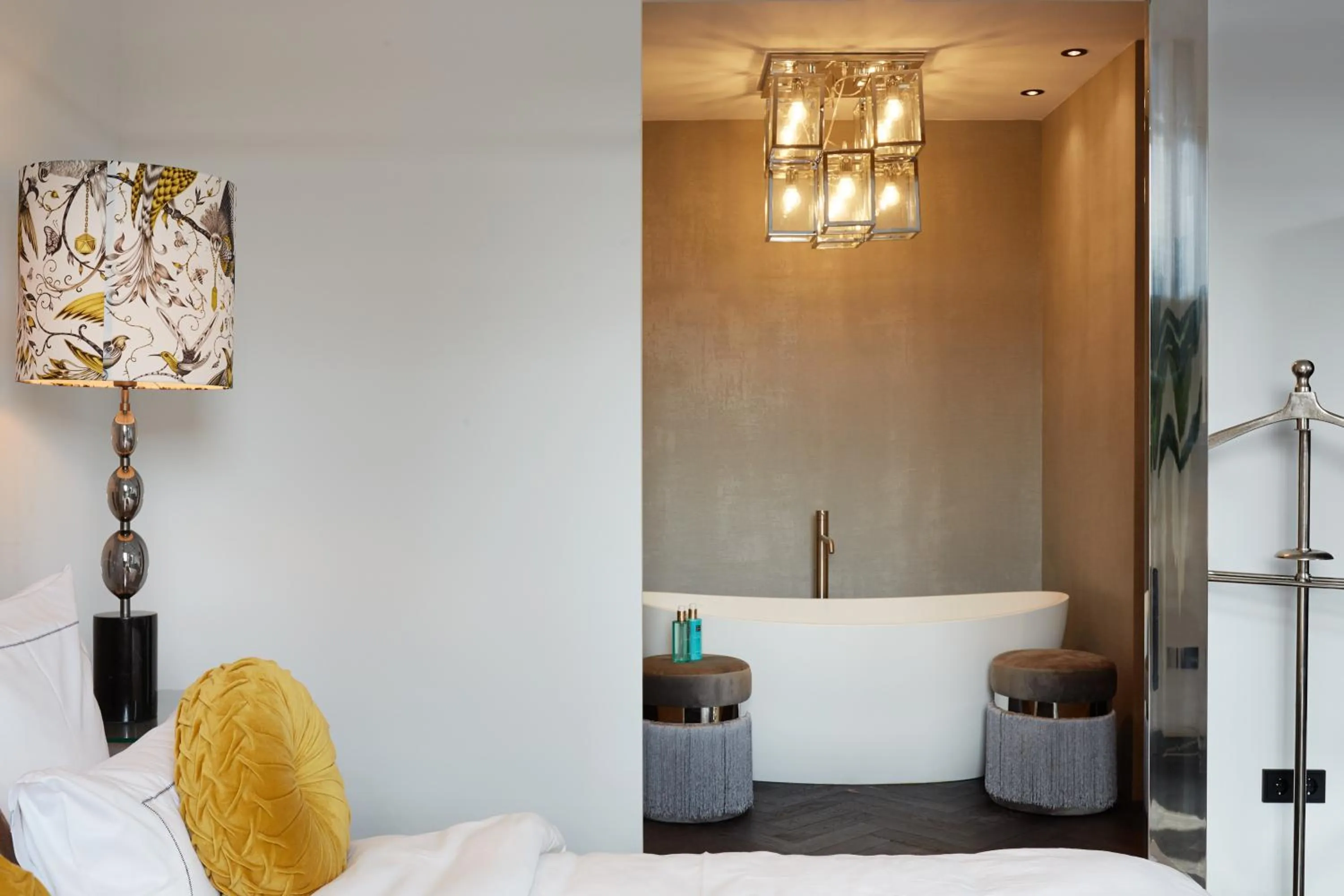 Decorative detail, Bed in hotel friends Essen Zeche Zollverein