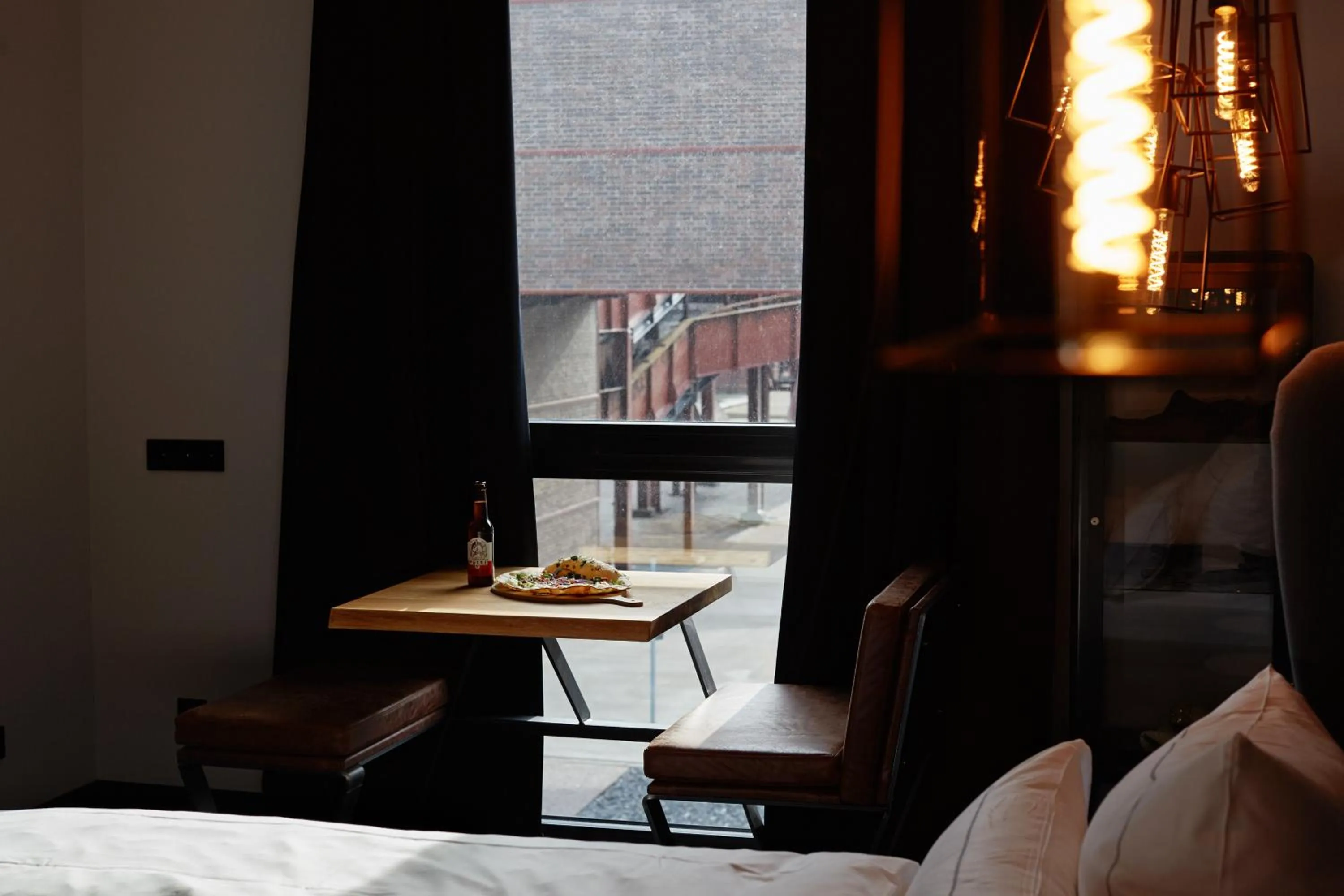 Decorative detail, Bed in hotel friends Essen Zeche Zollverein