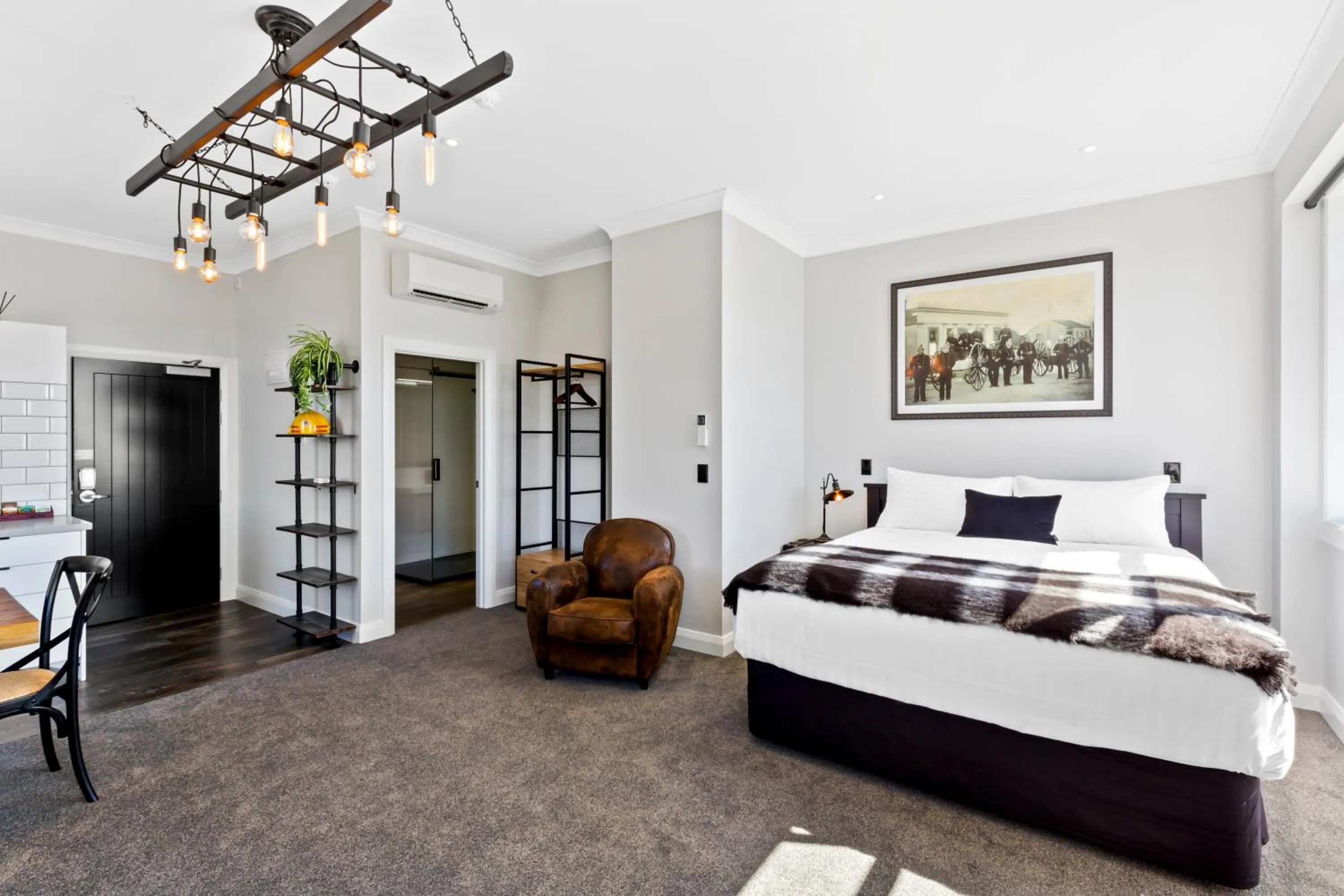 Photo of the whole room, Bed in Hokitika Fire Station Boutique Accommodation