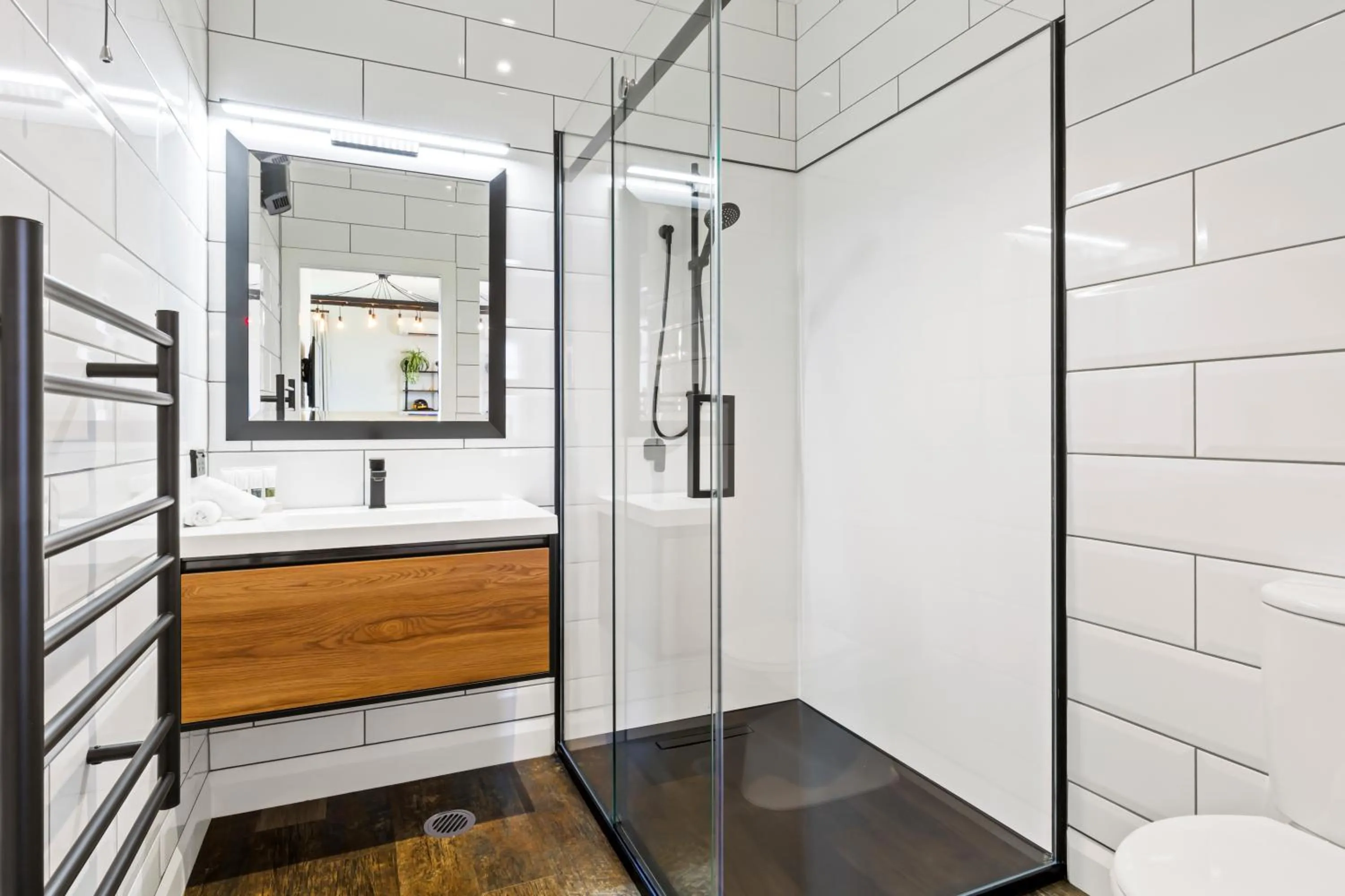 Shower in Hokitika Fire Station Boutique Accommodation