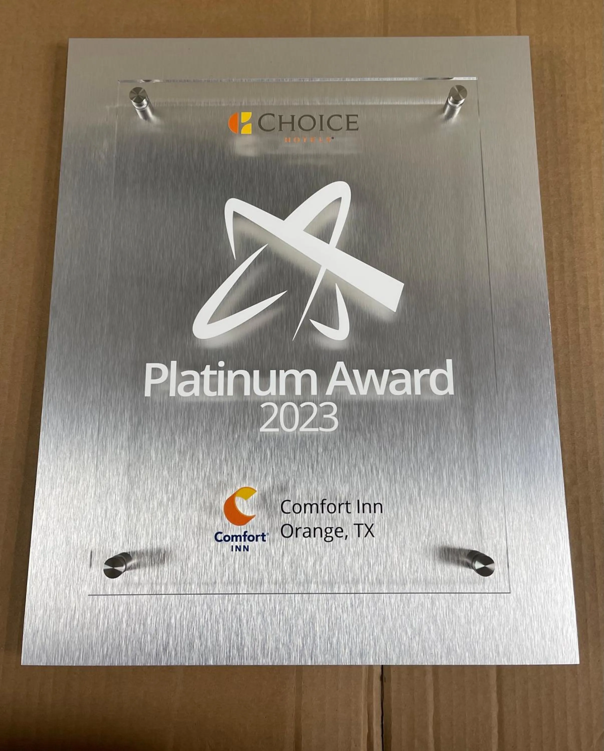 Certificate/Award in Comfort Inn Orange I-10