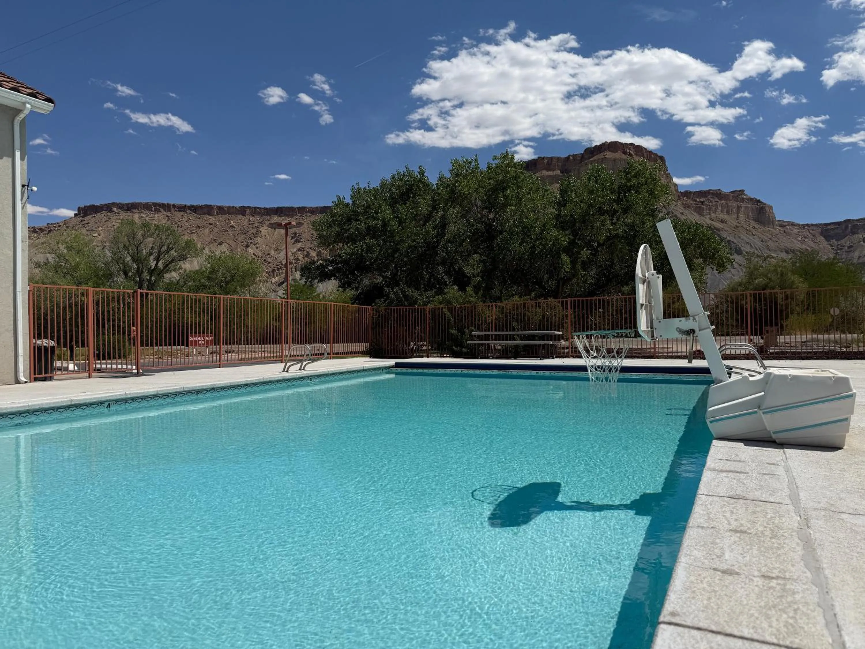 Pool view in Cathedral Valley Inn