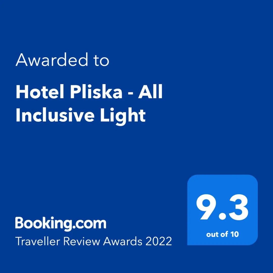 Certificate/Award in Hotel Pliska - All Inclusive Light