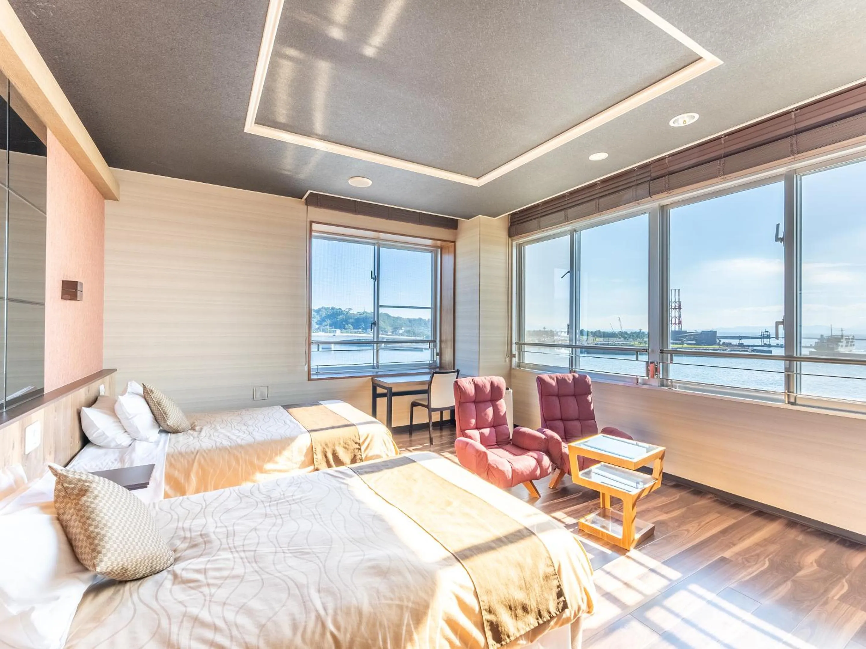 Bed in LiVEMAX RESORT Sakurajima Sea Front